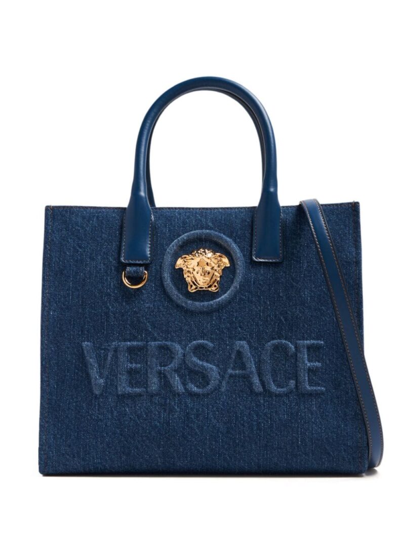 Versace  La Medusa denim tote bag