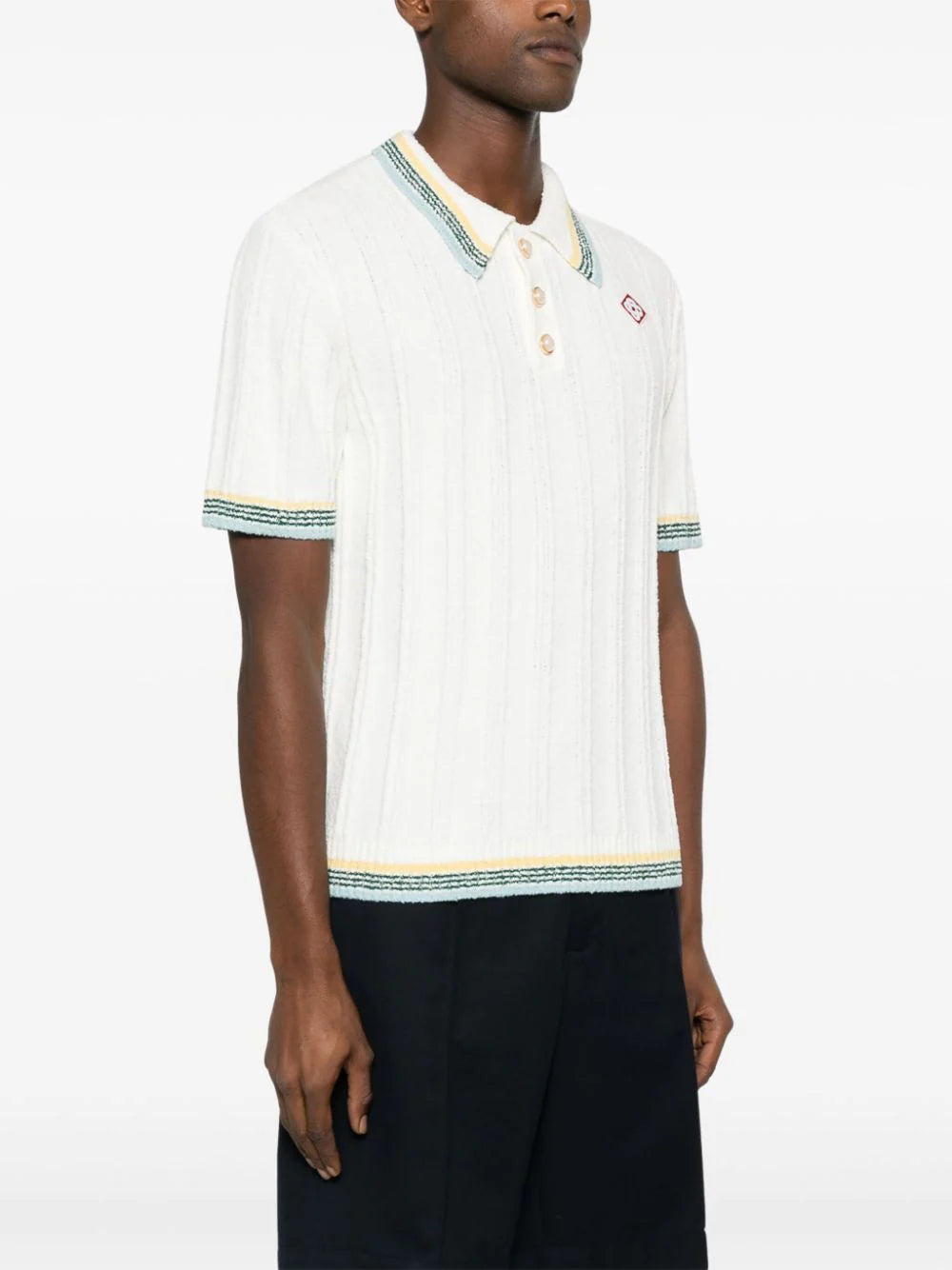 Casablanca  ribbed-knit polo shirt