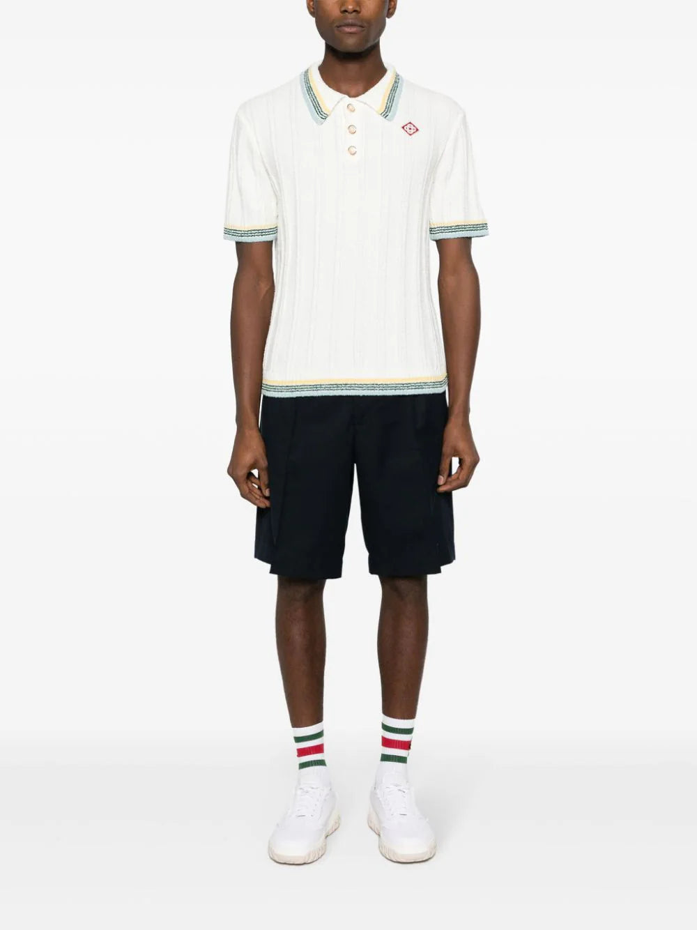 Casablanca  ribbed-knit polo shirt