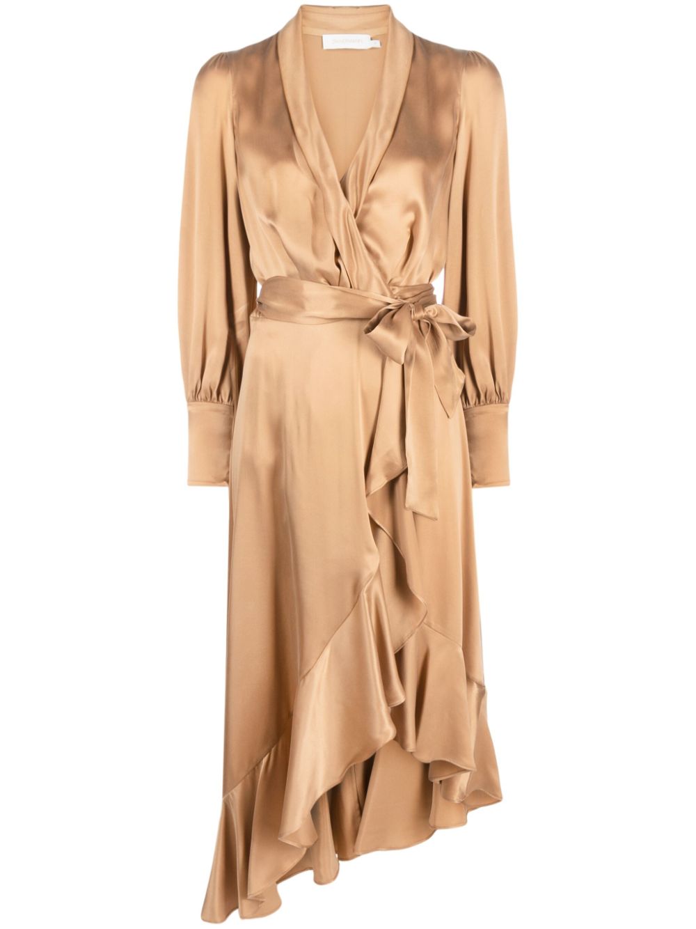 ZIMMERMANN  long-sleeve wrap silk midi dress