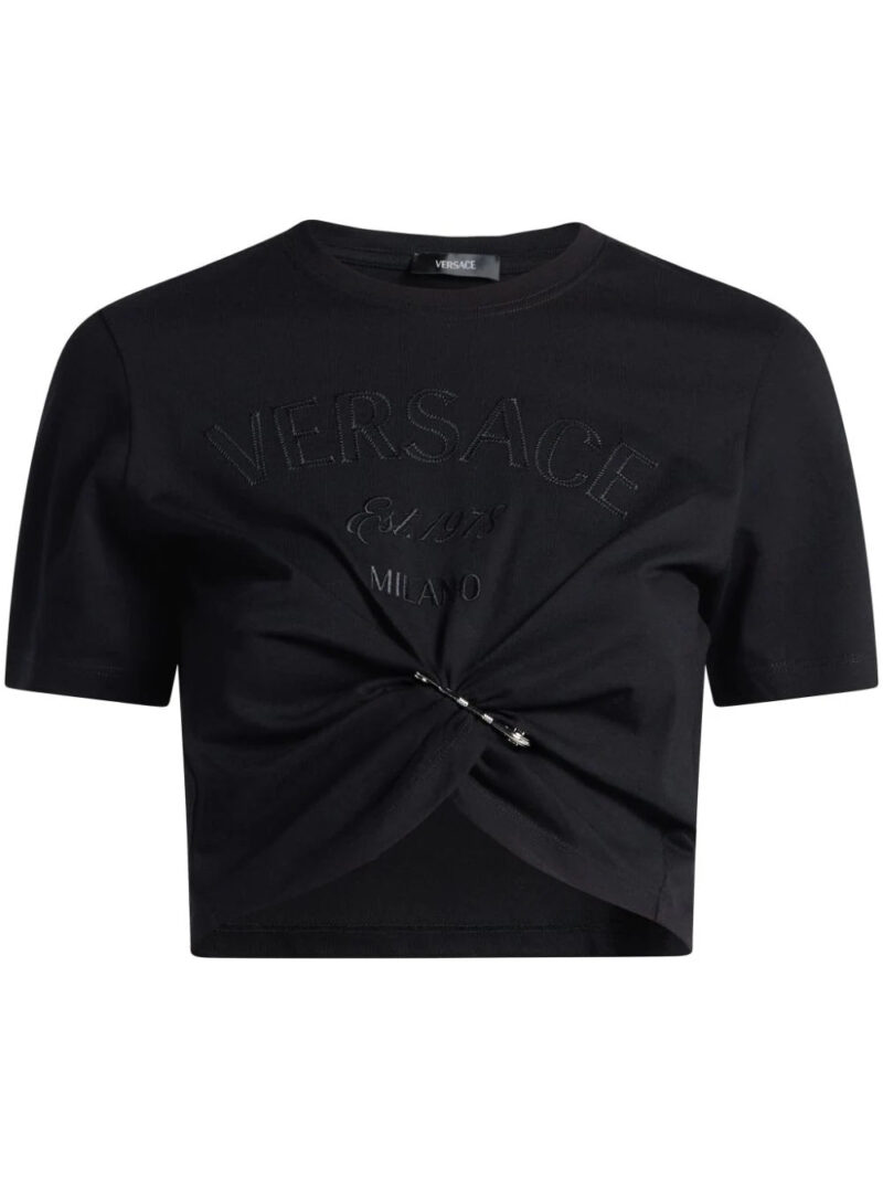 Versace  Milano Stamp-embroidered crop top