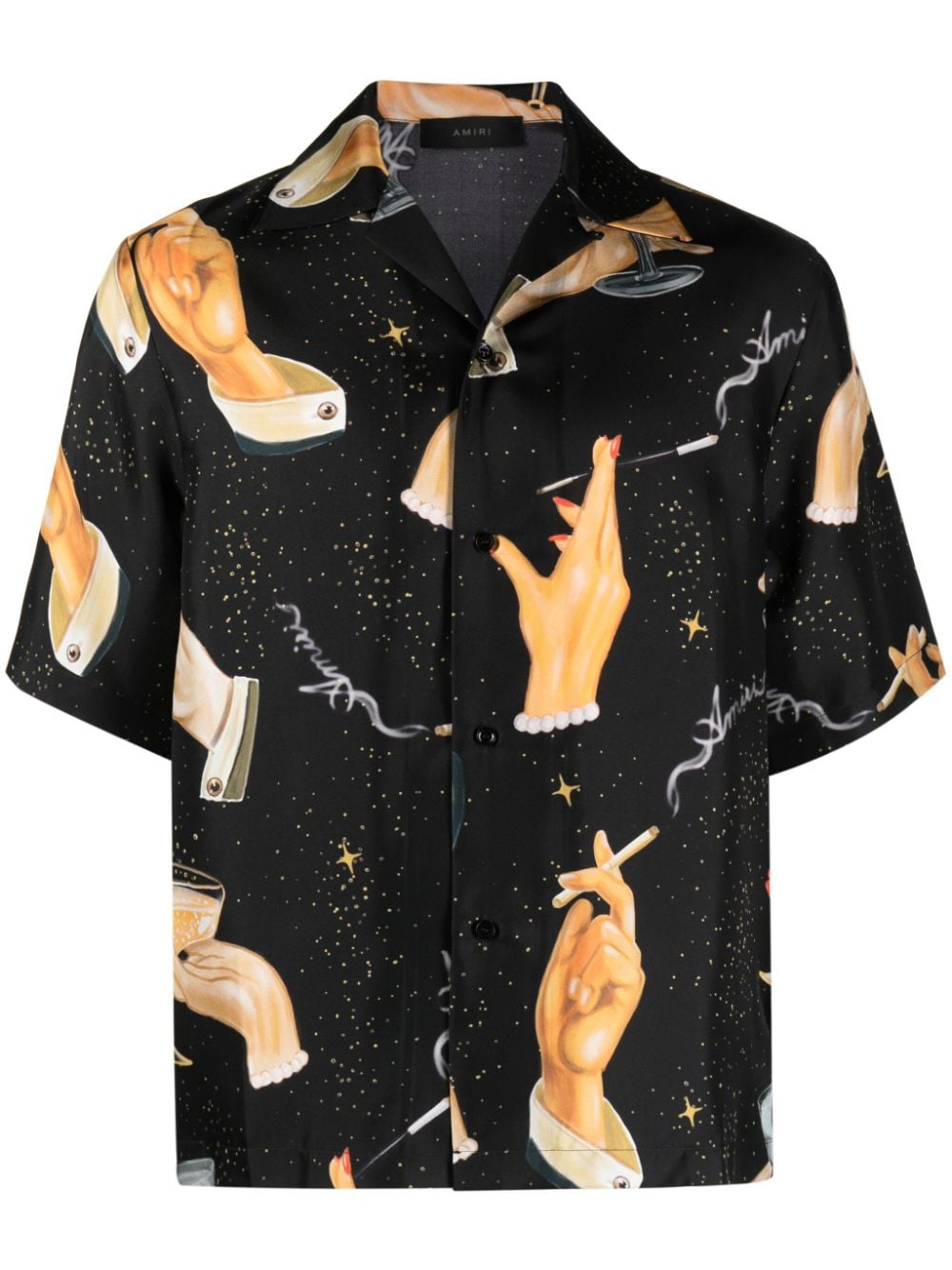 AMIRI Champagne-print silk shirt