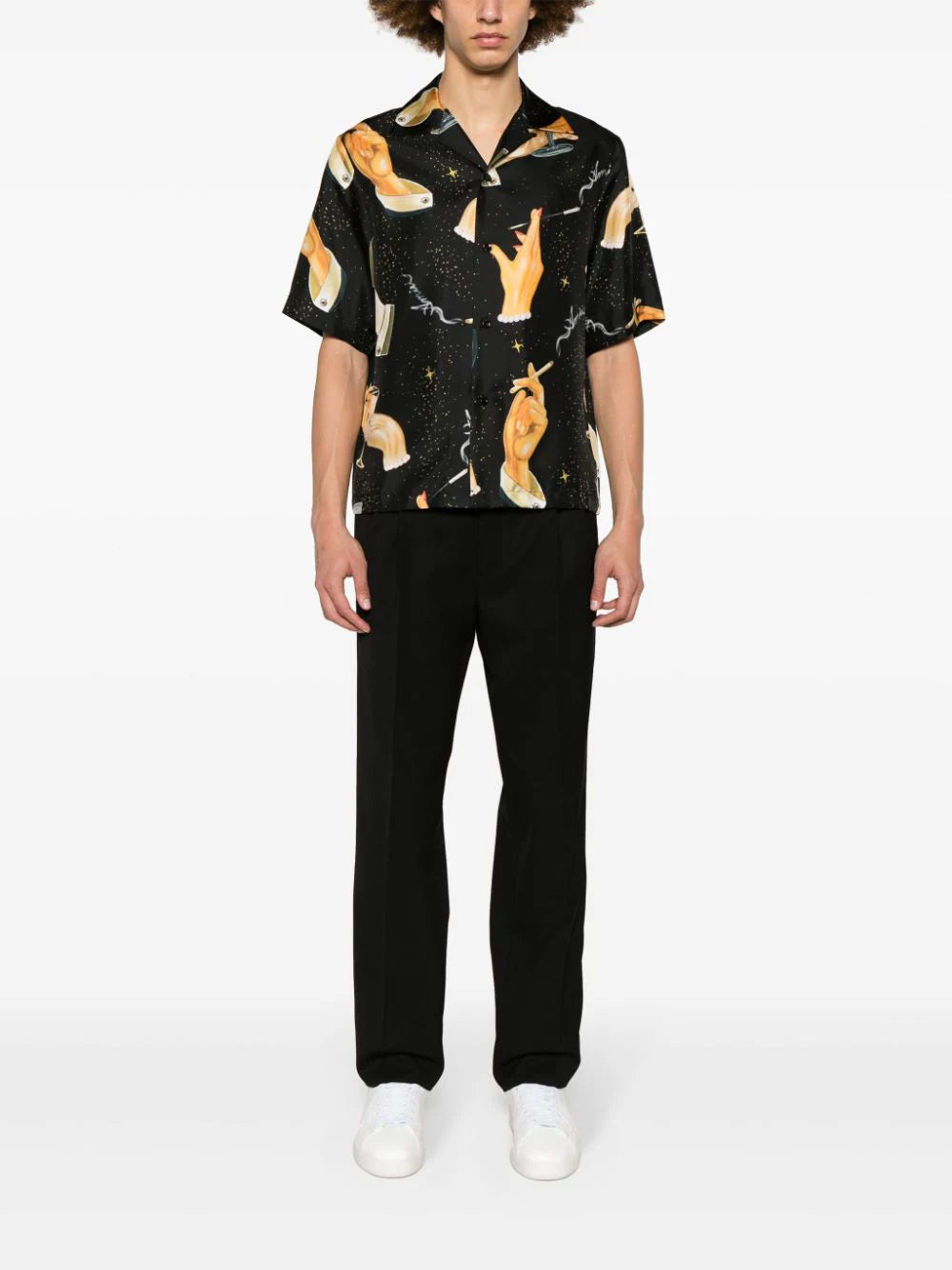 AMIRI  Champagne-print silk shirt