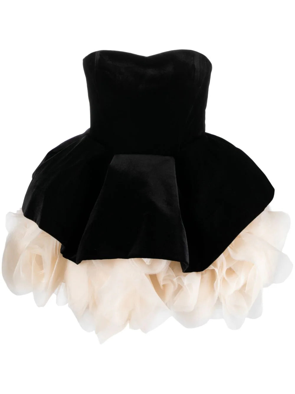 Ana Radu  petal-layer velvet mini dress
