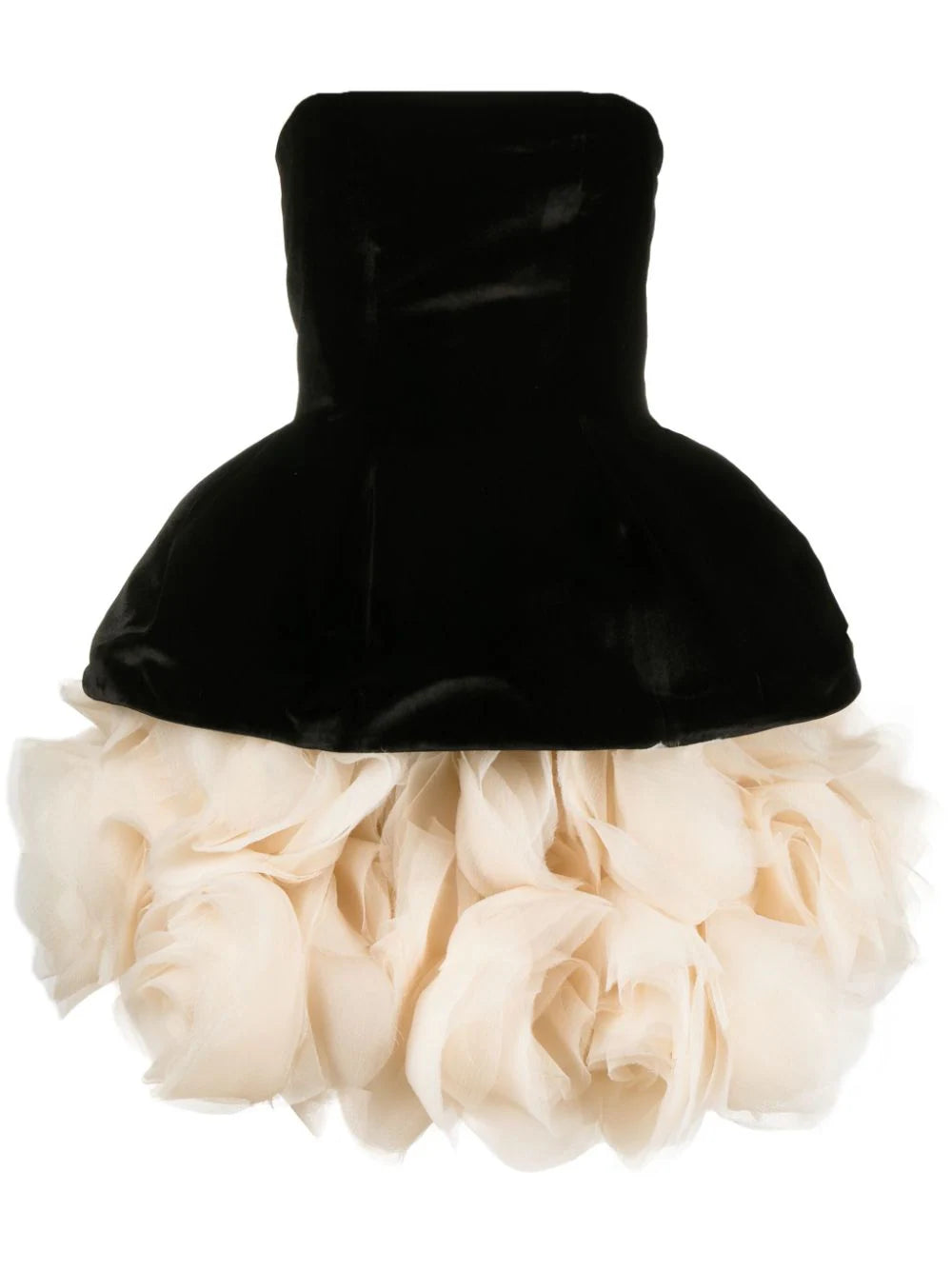 Ana Radu  petal-layered velvet mini dress