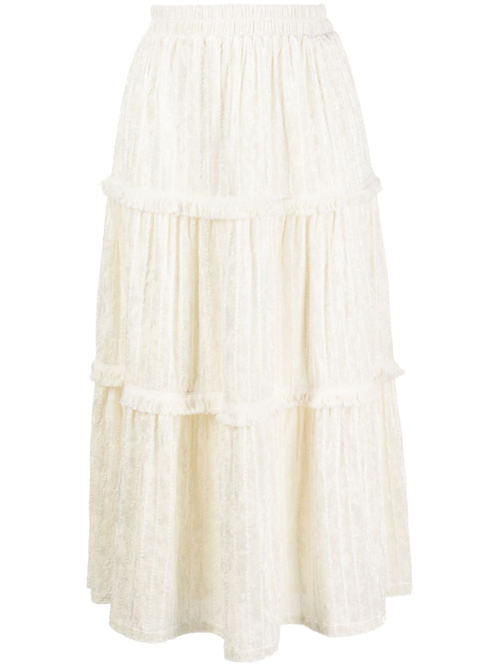 b+ab  high-waist tiered midi skirt