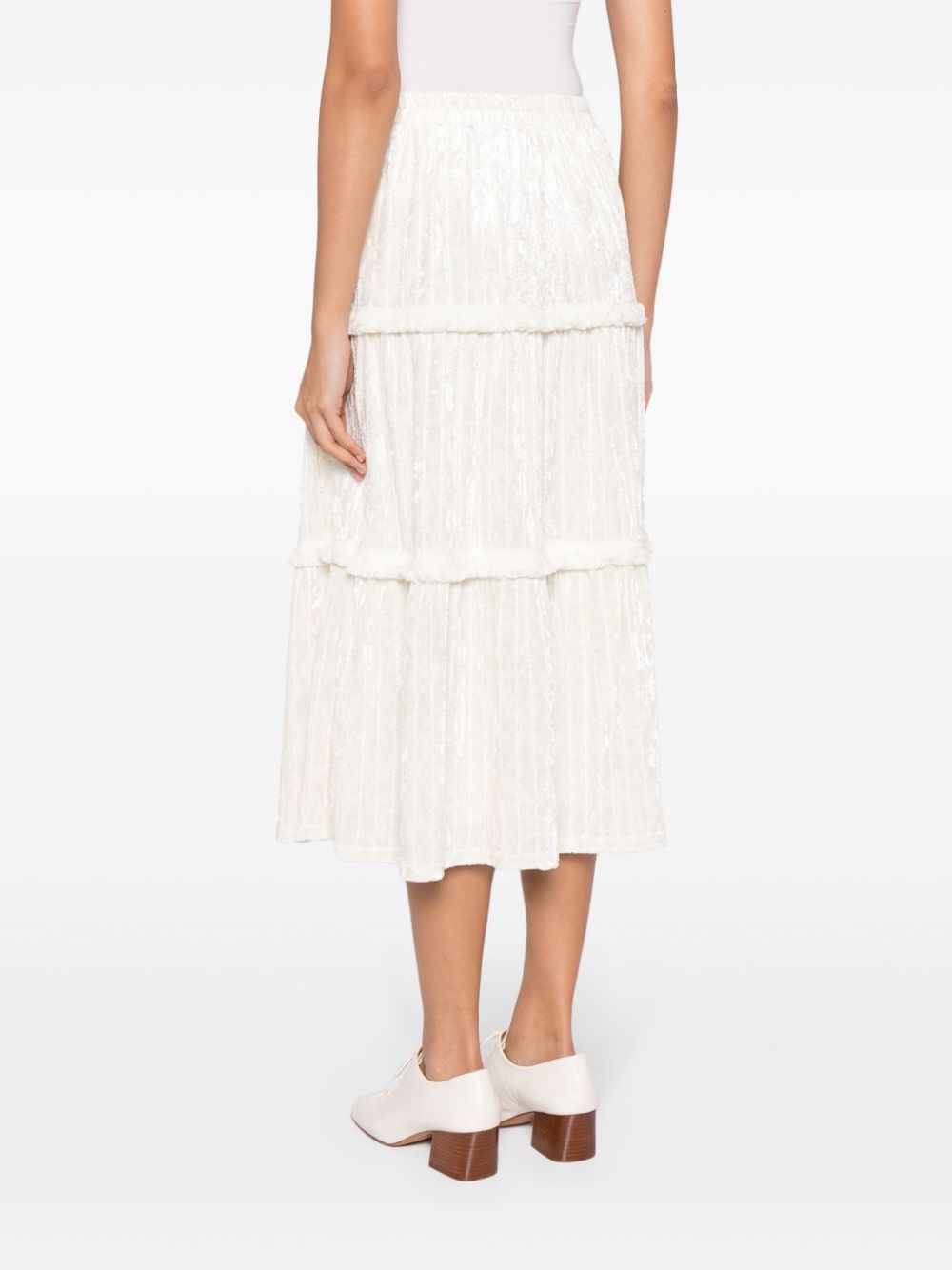 b+ab  high-waist tiered midi skirt