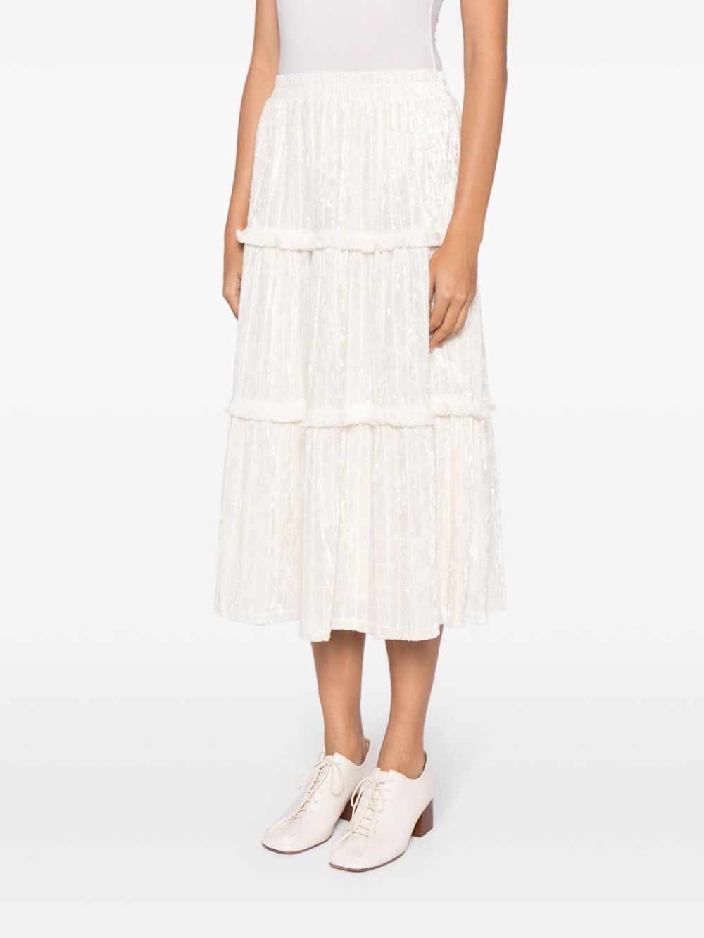 b+ab  high-waist tiered midi skirt