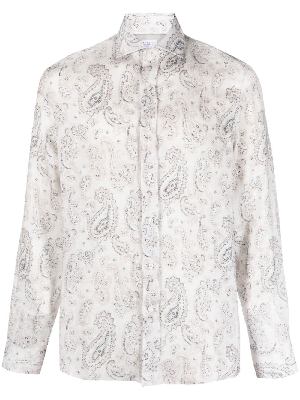 Brunello Cucinelli  paisley-print linen shirt