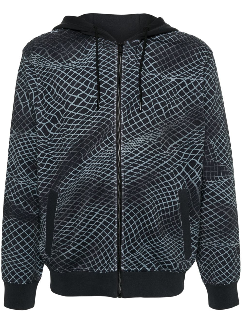 BOSS grid-pattern cotton jacket