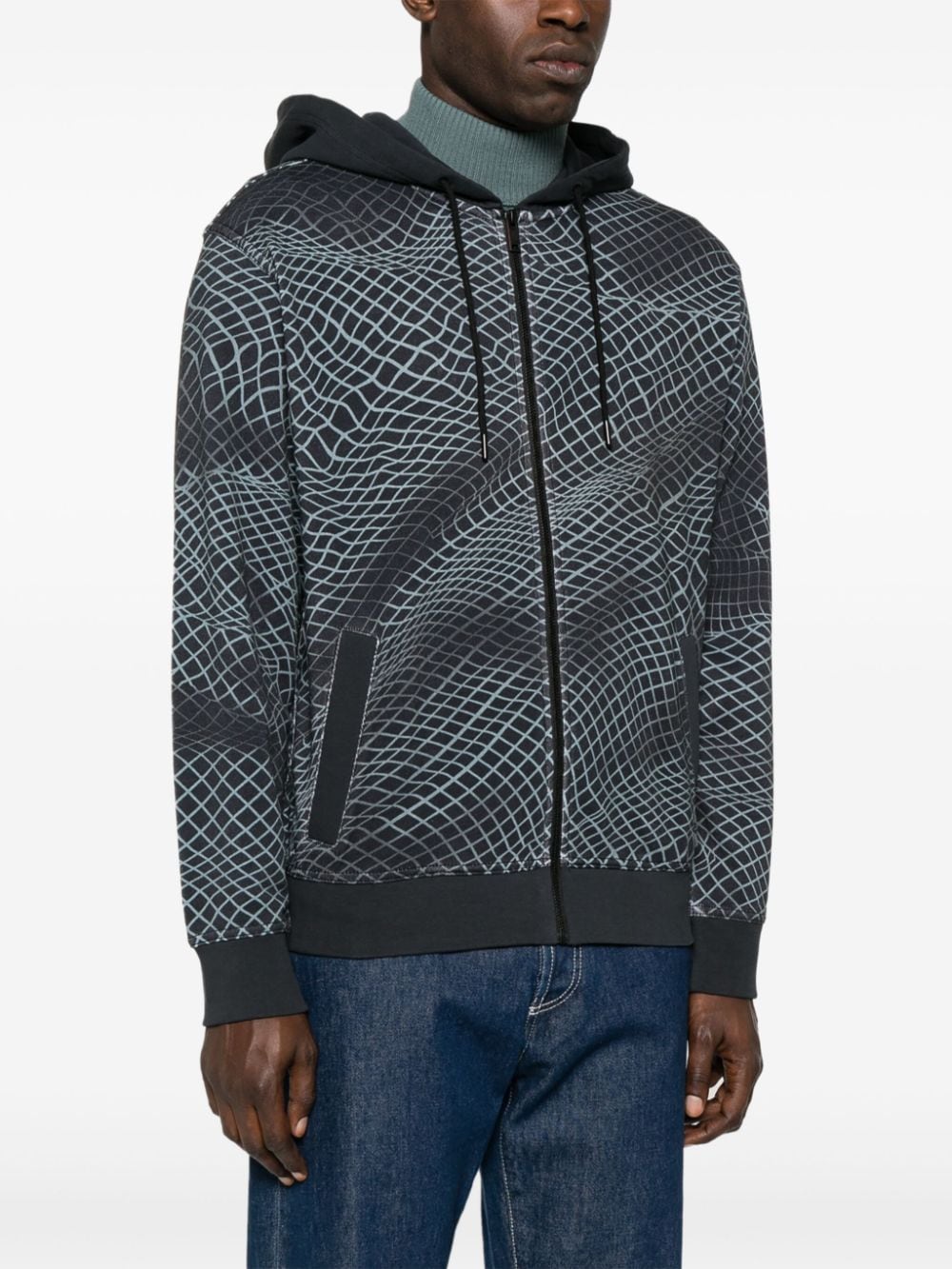 BOSS grid-pattern cotton jacket