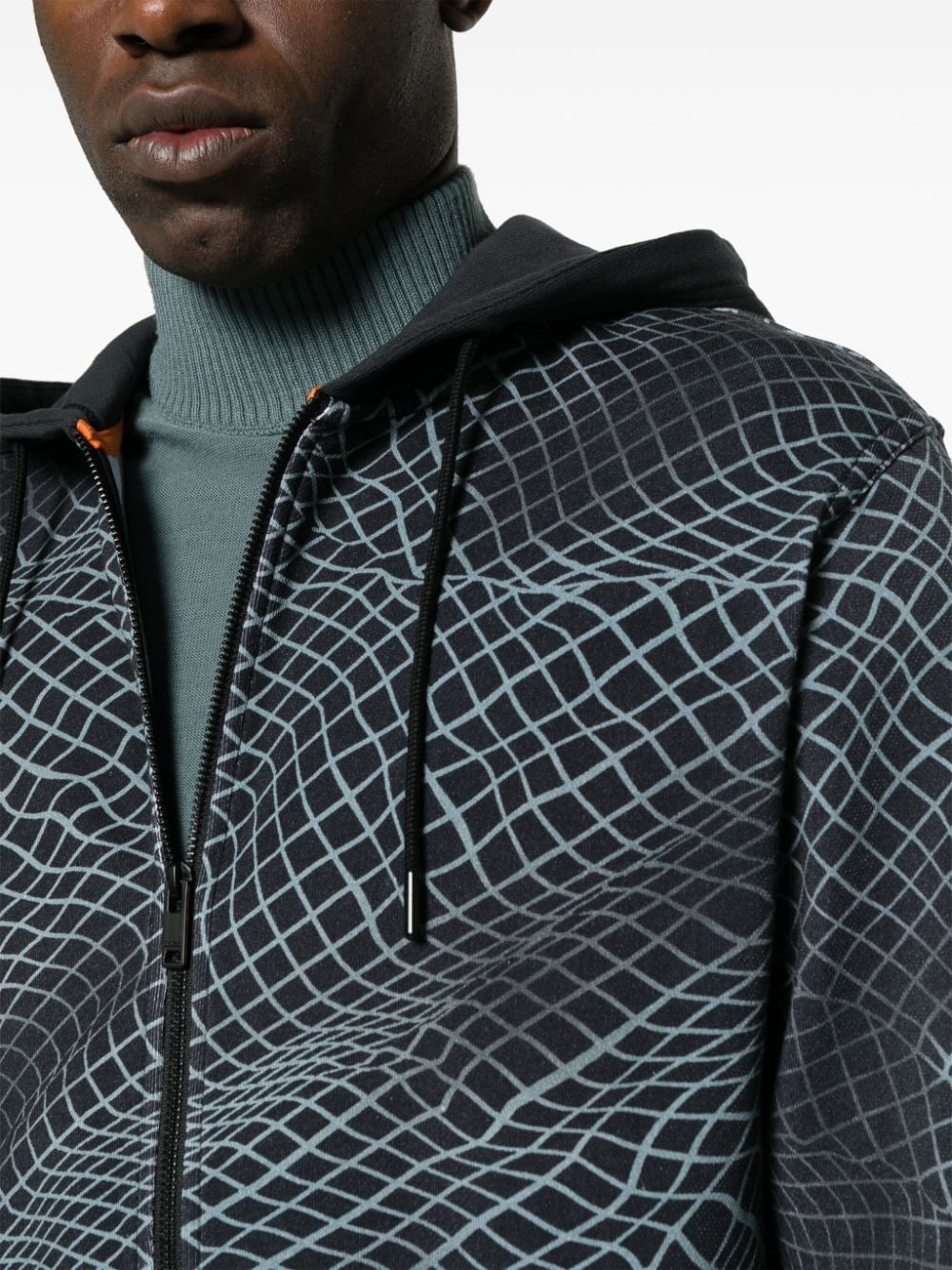 BOSS grid-pattern cotton jacket
