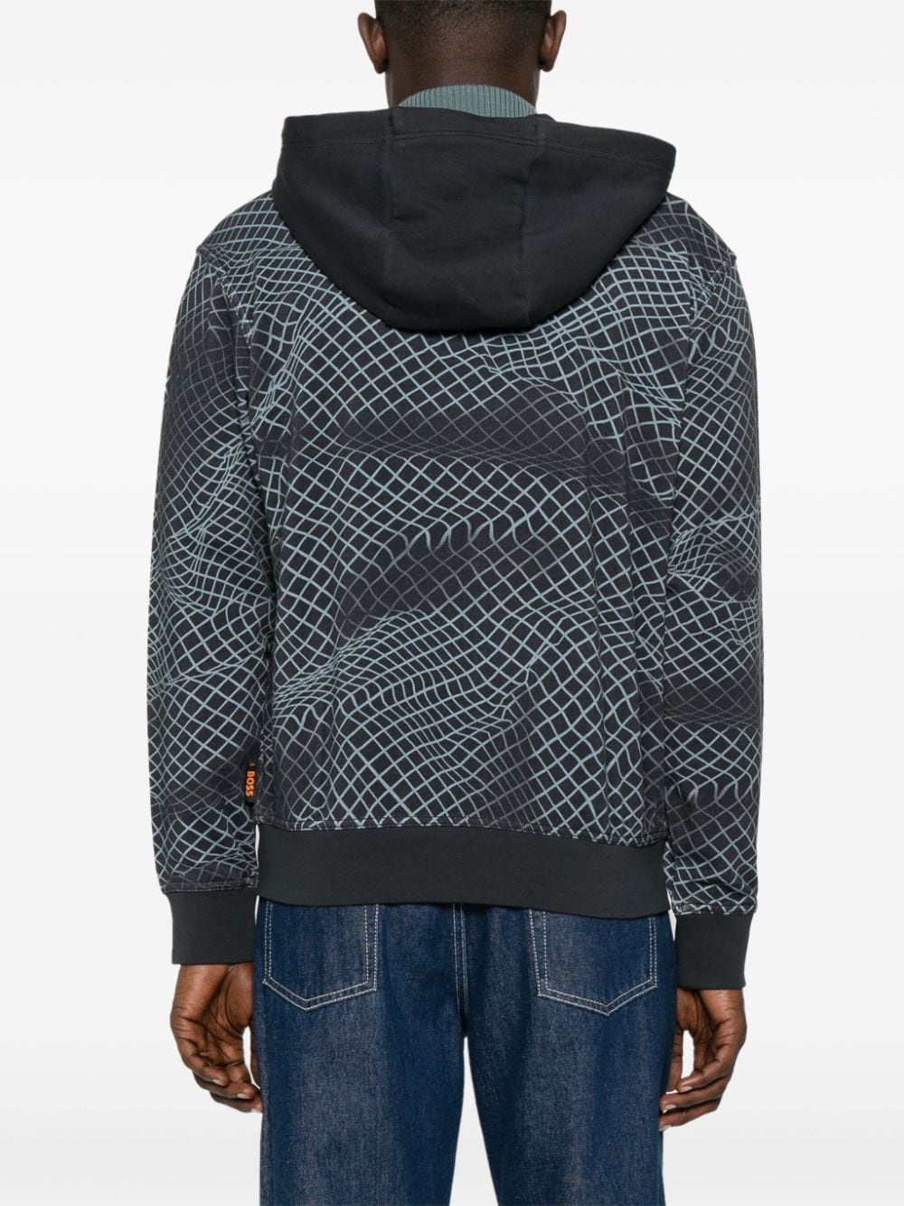 BOSS grid-pattern cotton jacket