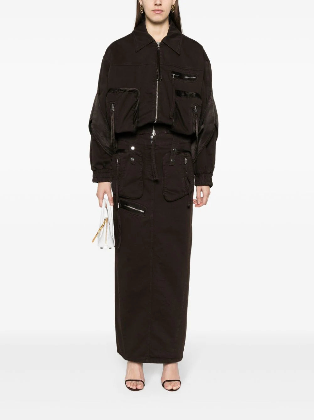 Blumarine  satin-trim bomber jacket