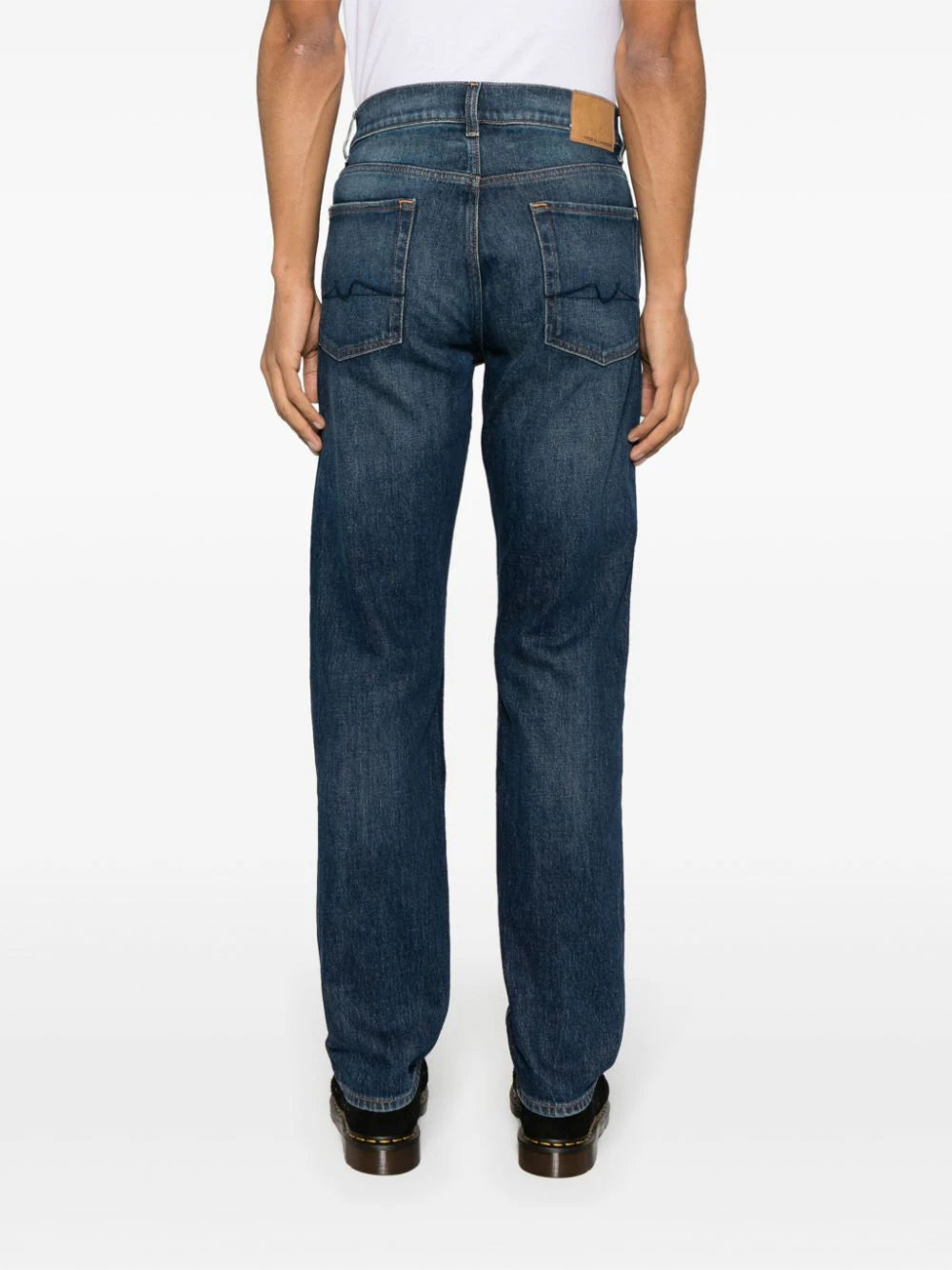 7 For All Mankind  tapered-leg stretch-cotton jeans