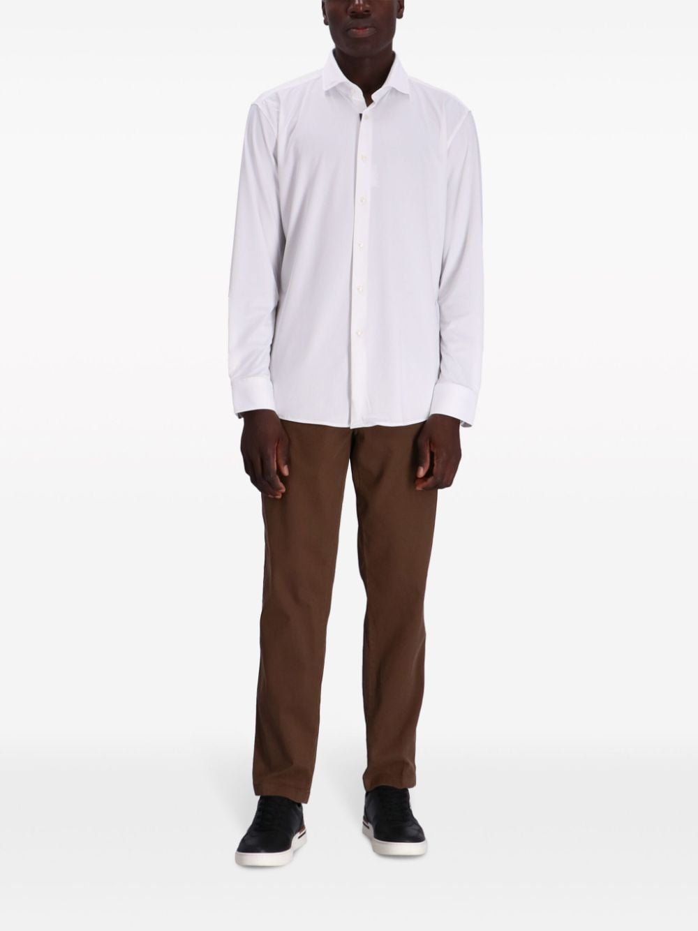 BOSS wingtip-collar buttoned shirt