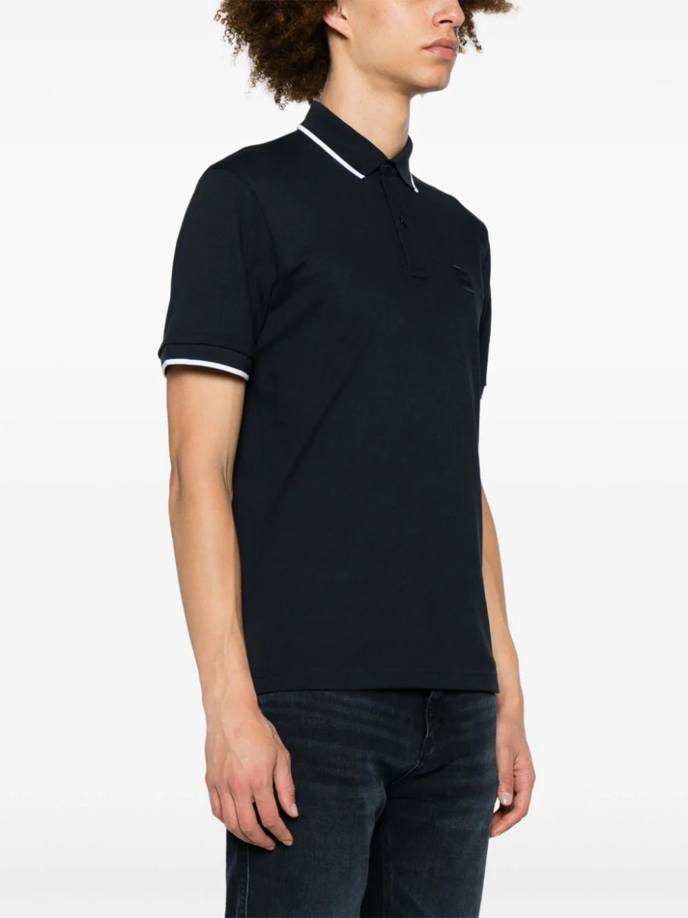 BOSS logo-embossed piqué polo shirt