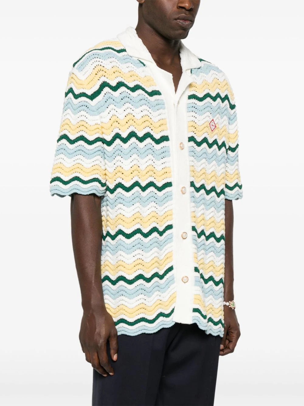 Casablanca  logo-appliqué cotton-blend shirt
