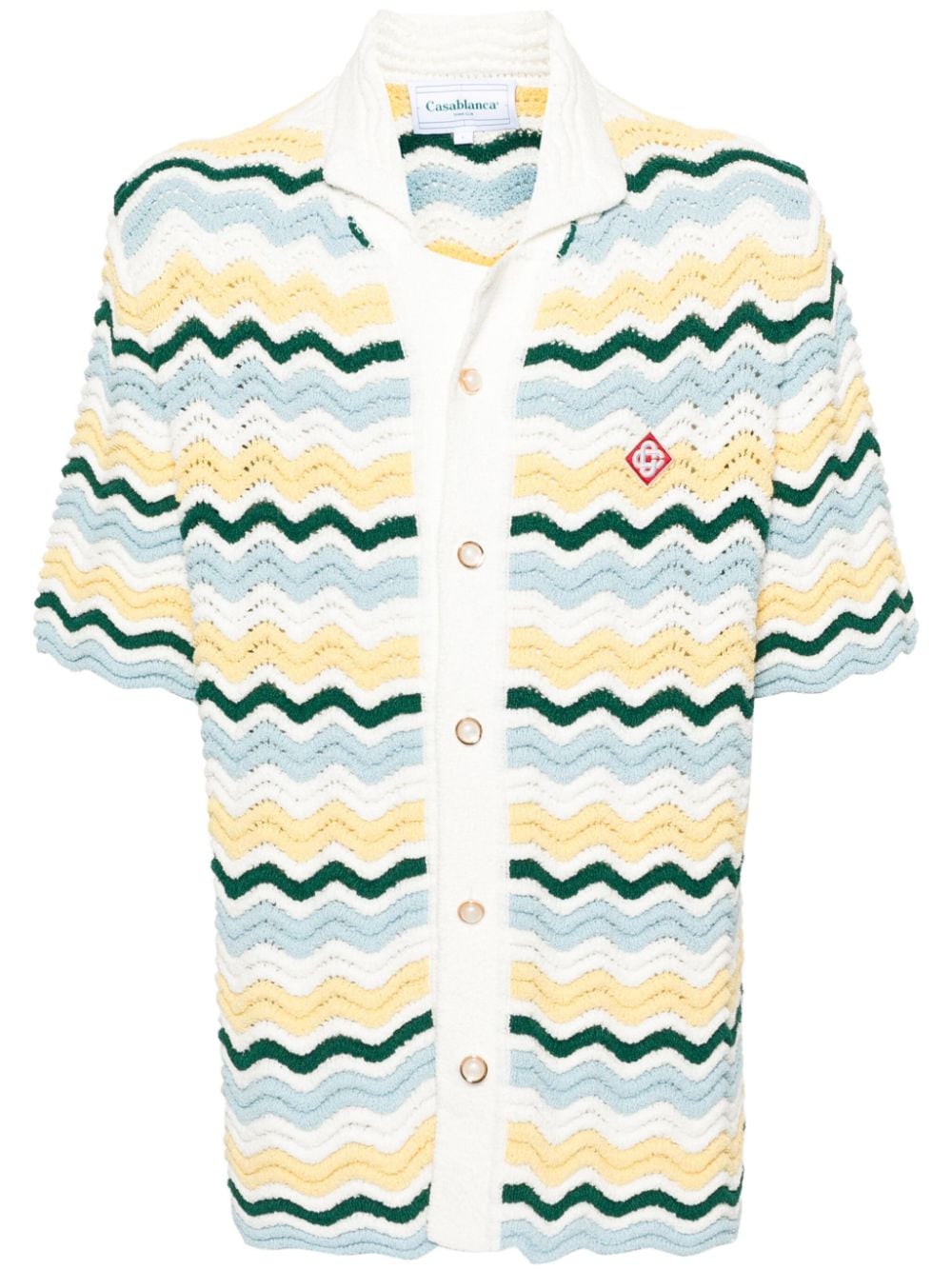 Casablanca logo-appliqué cotton-blend shirt