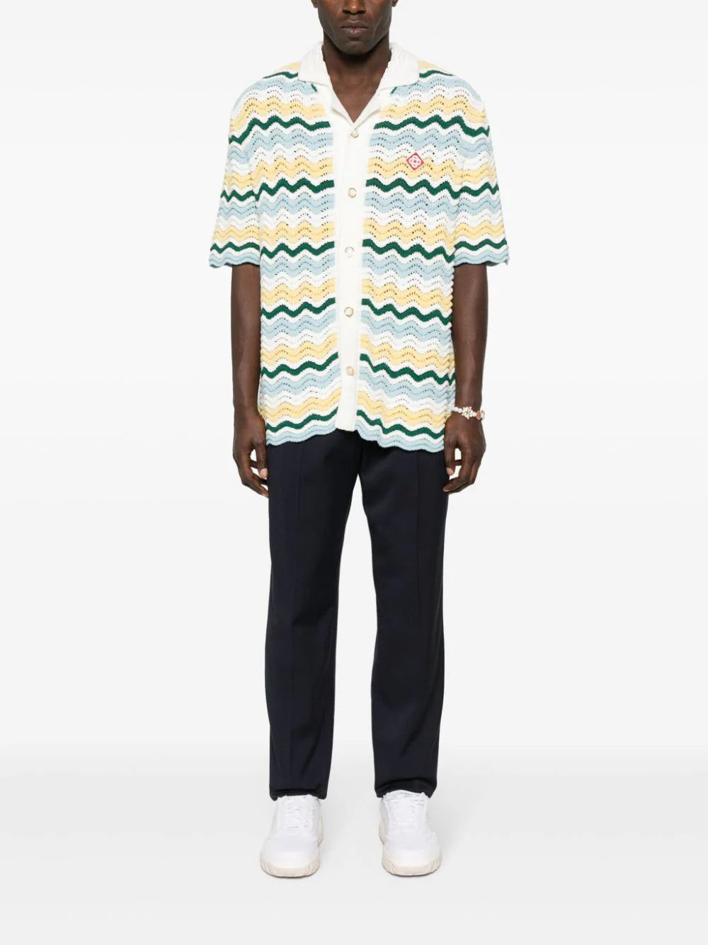 Casablanca  logo-appliqué cotton-blend shirt