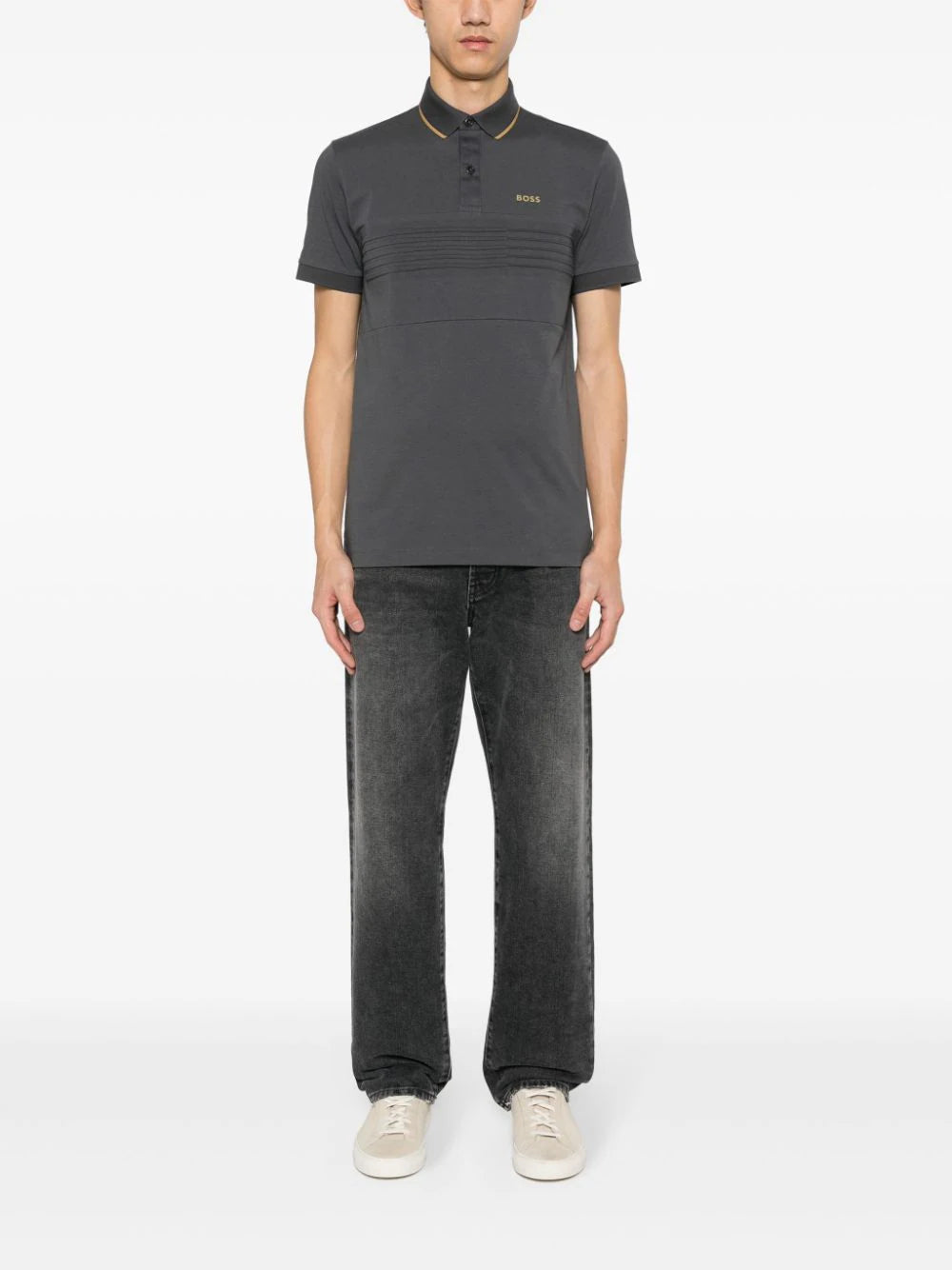 BOSS embossed-detail polo shirt
