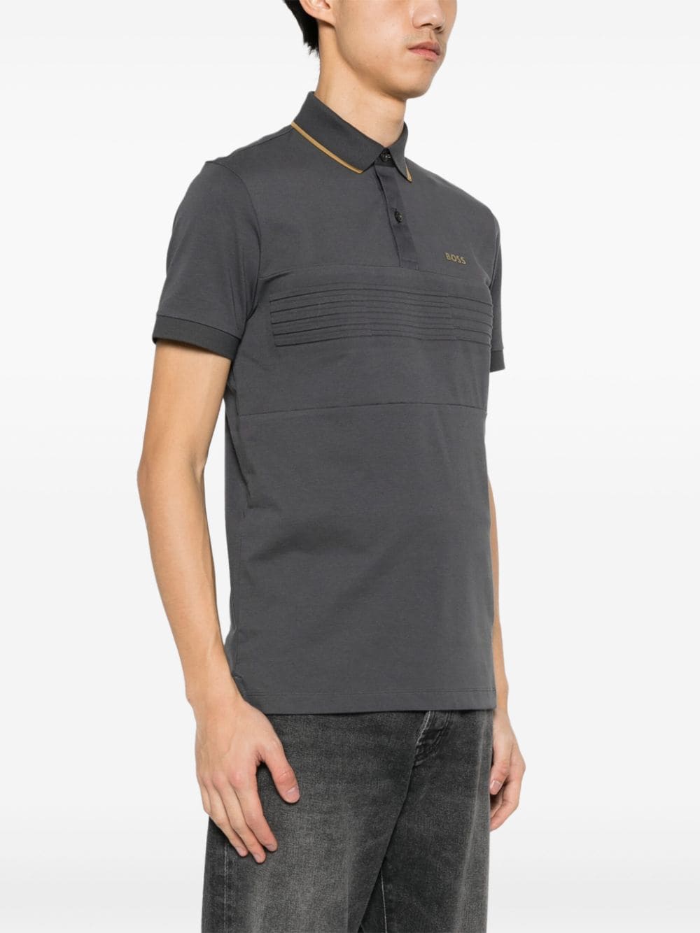 BOSS embossed-detail polo shirt