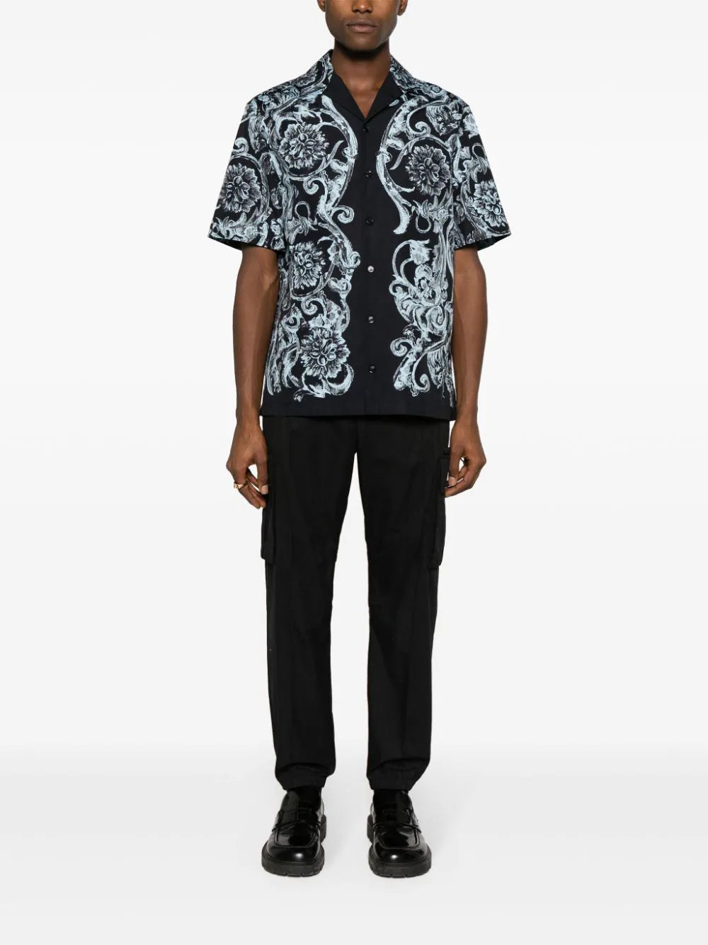 Versace  Barocco-print cotton shirt
