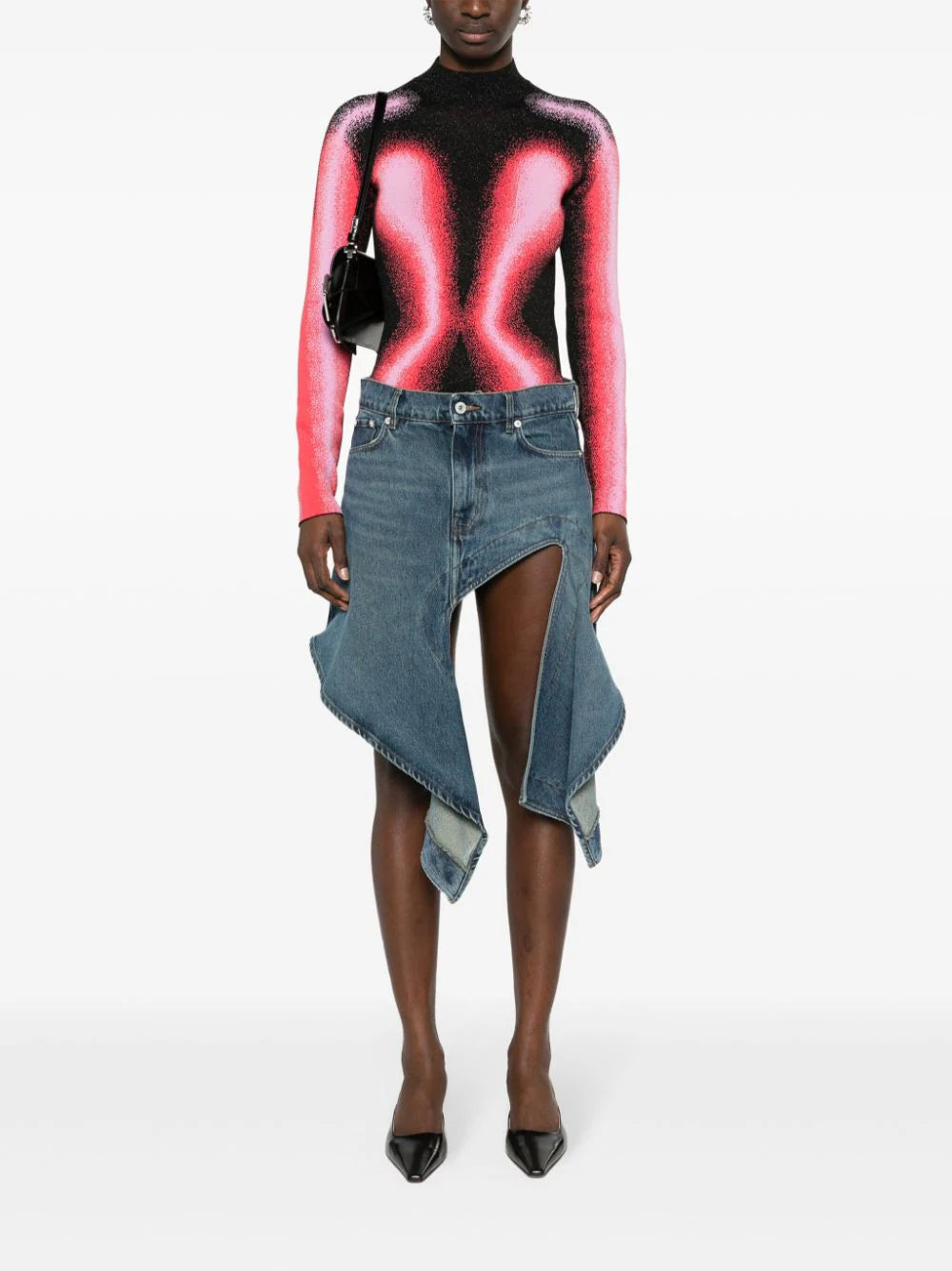 Y/Project cut-out denim miniskirt