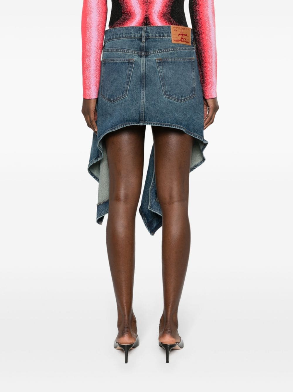 Y/Project cut-out denim miniskirt