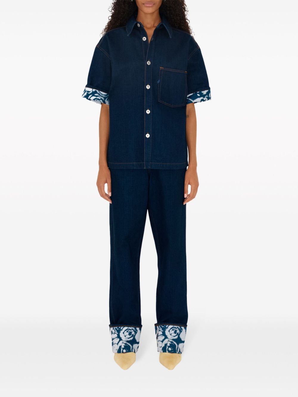 Burberry  Heavyweight logo-patch denim shirt