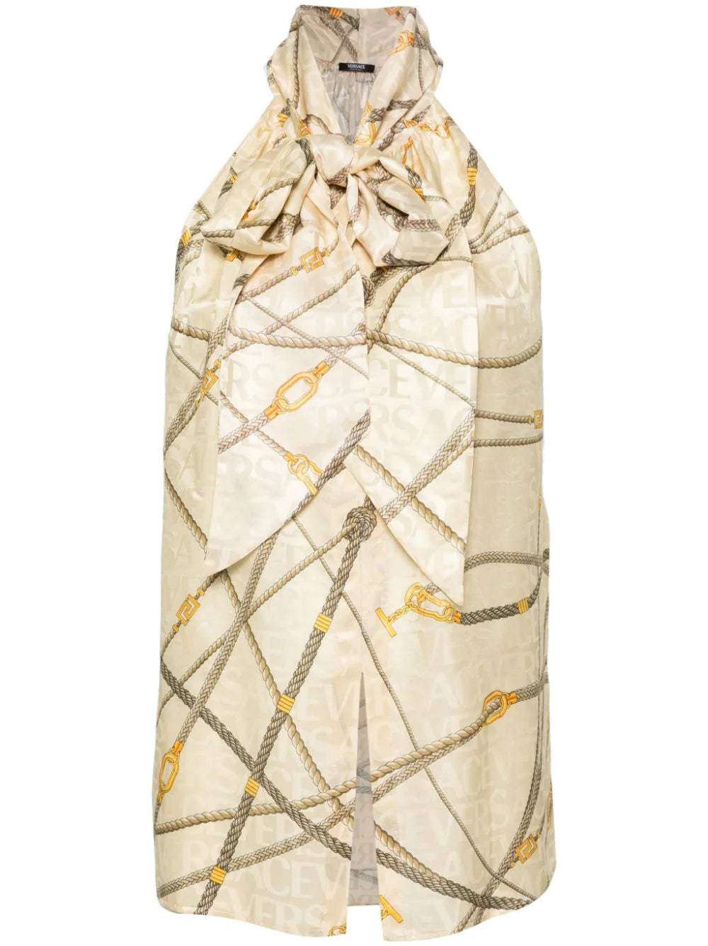 Versace  chain-link print halterneck top