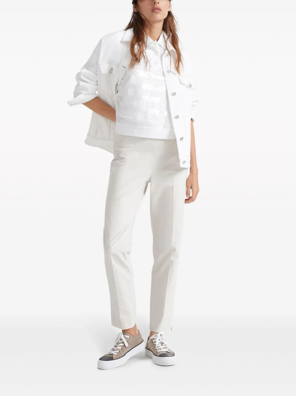 Brunello Cucinelli  stretch-cotton capri trousers