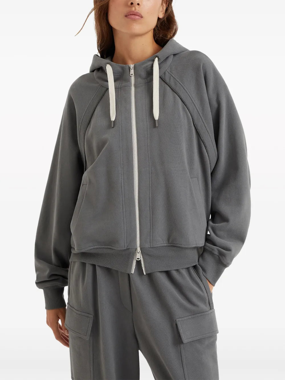 Brunello Cucinelli  Monili cotton zip-up hoodie