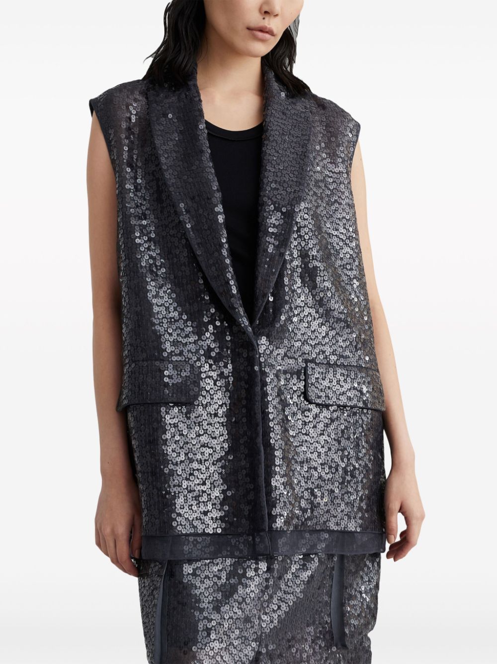 Brunello Cucinelli  sequinned silk waistcoat