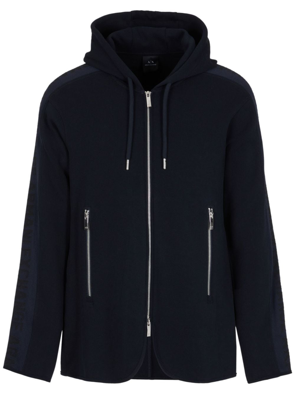 Armani Exchange logo zip-up hoodie