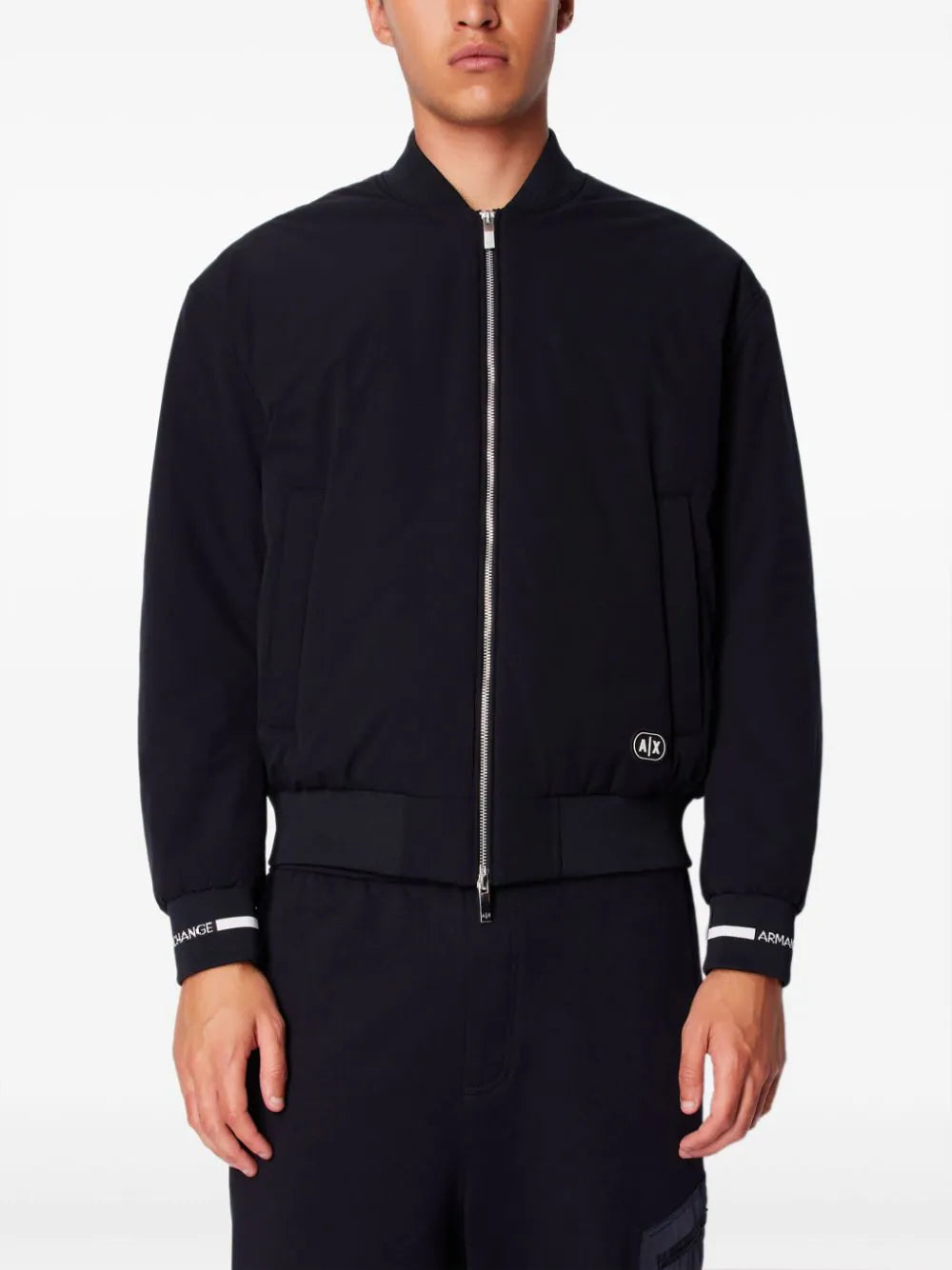 Armani Exchange logo-appliqué bomber jacket