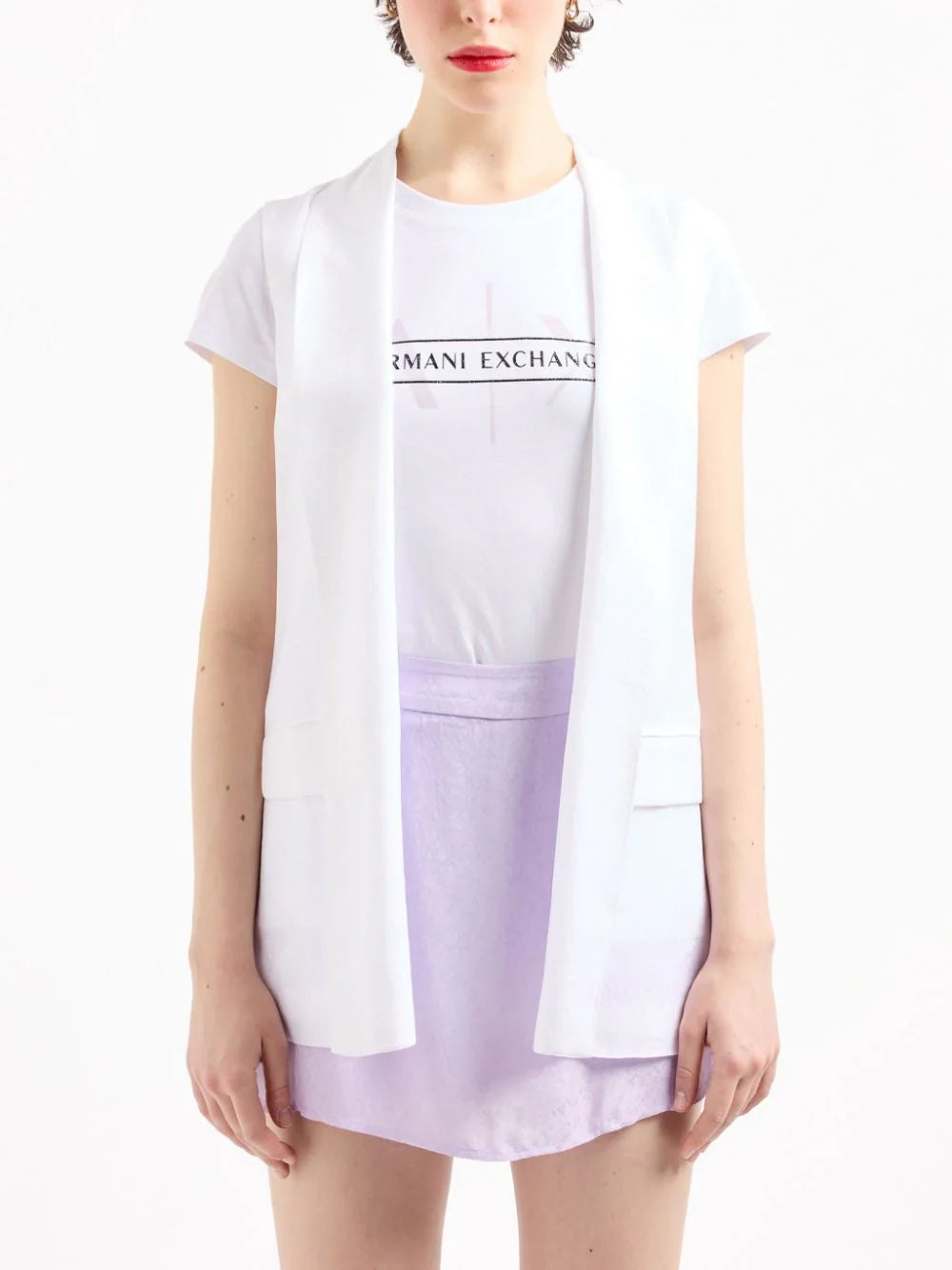Armani Exchange shawl-lapel open-front waistcoat