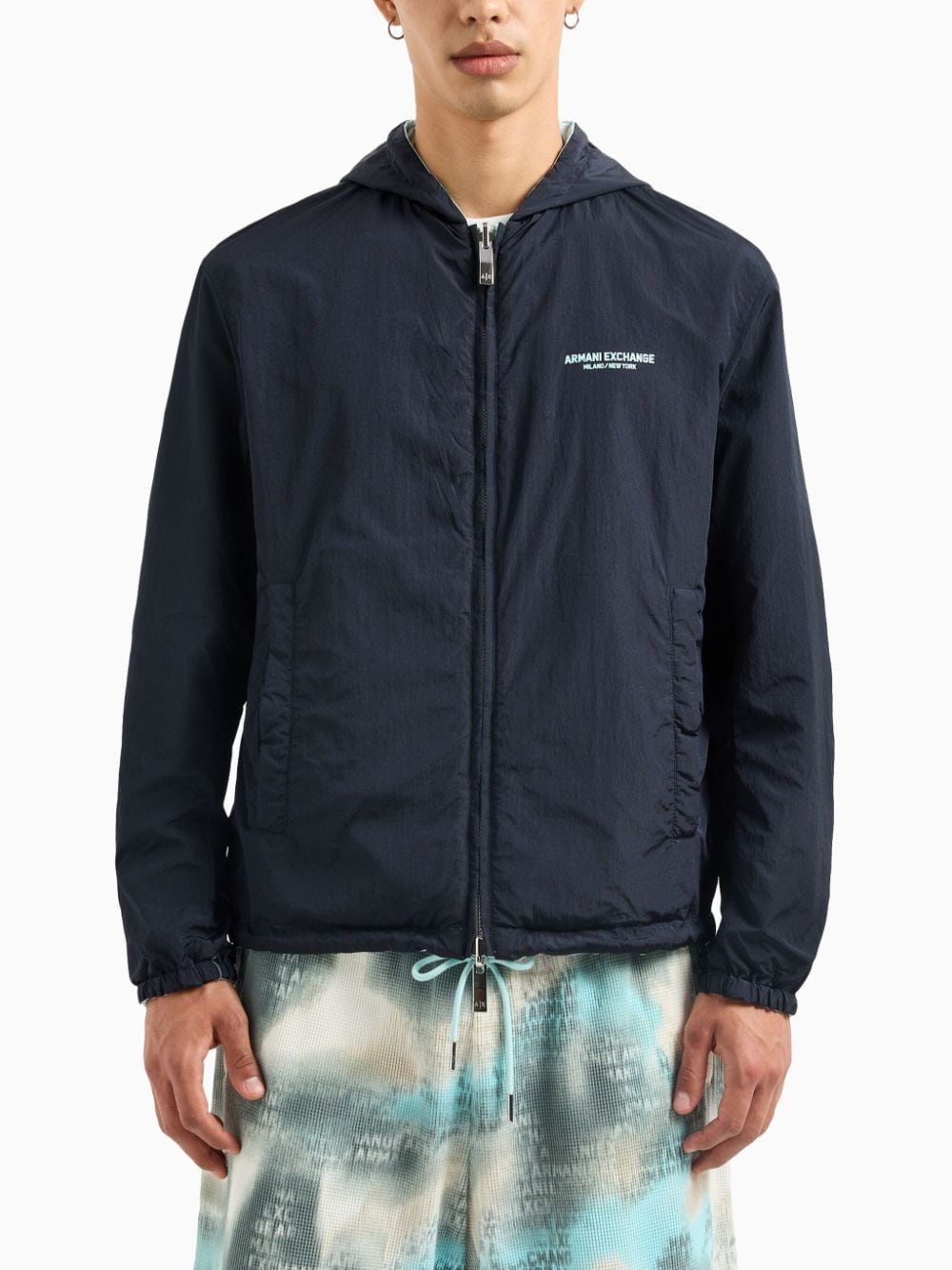 Armani Exchange logo-print hooded jacket