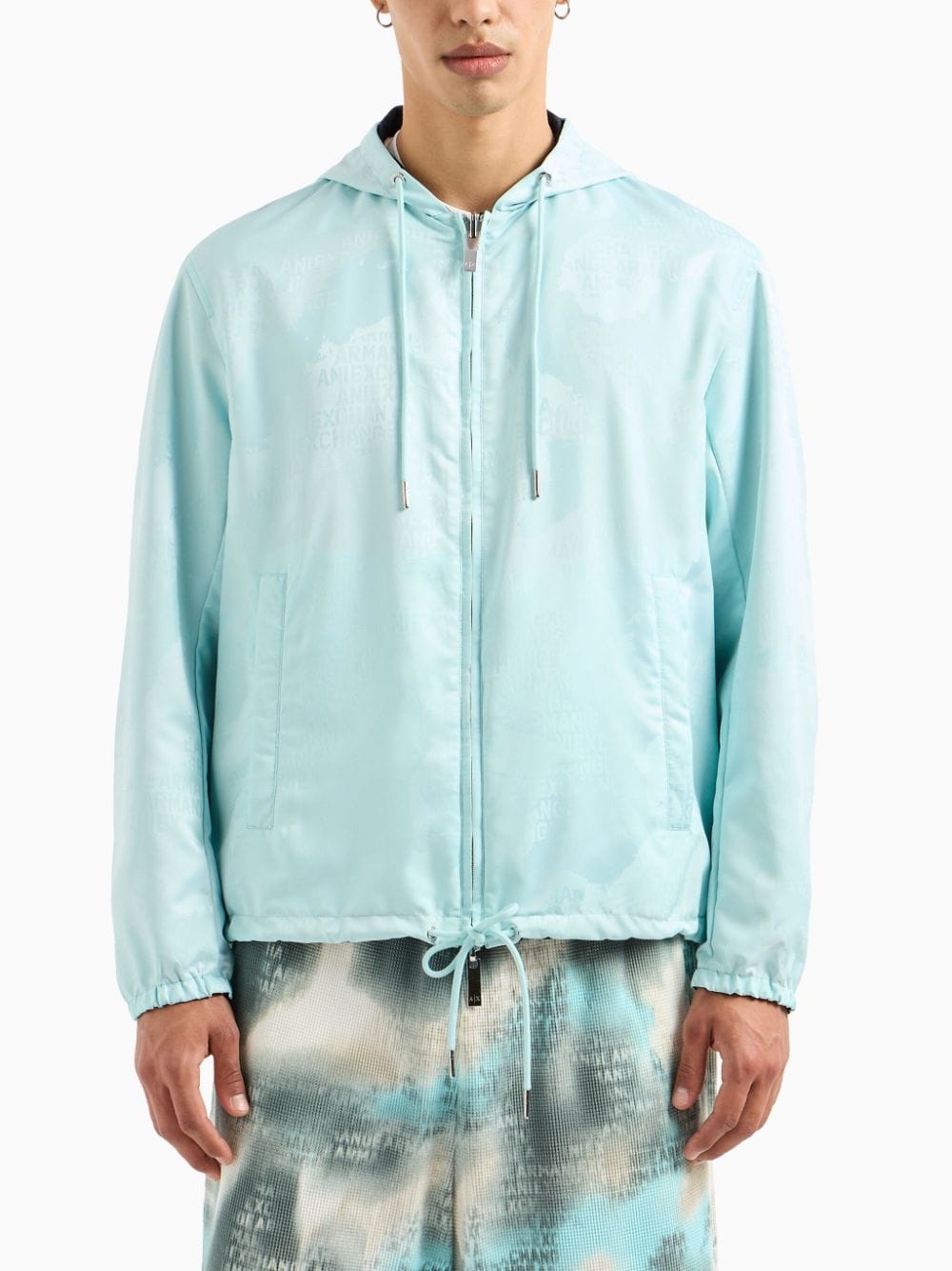 Armani Exchange logo-print hooded jacket