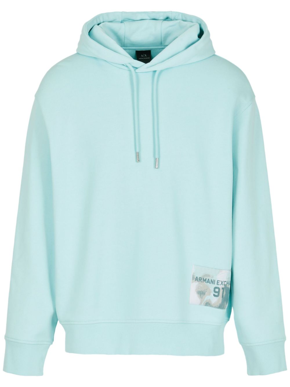 Armani Exchange  logo-appliqué cotton hoodie