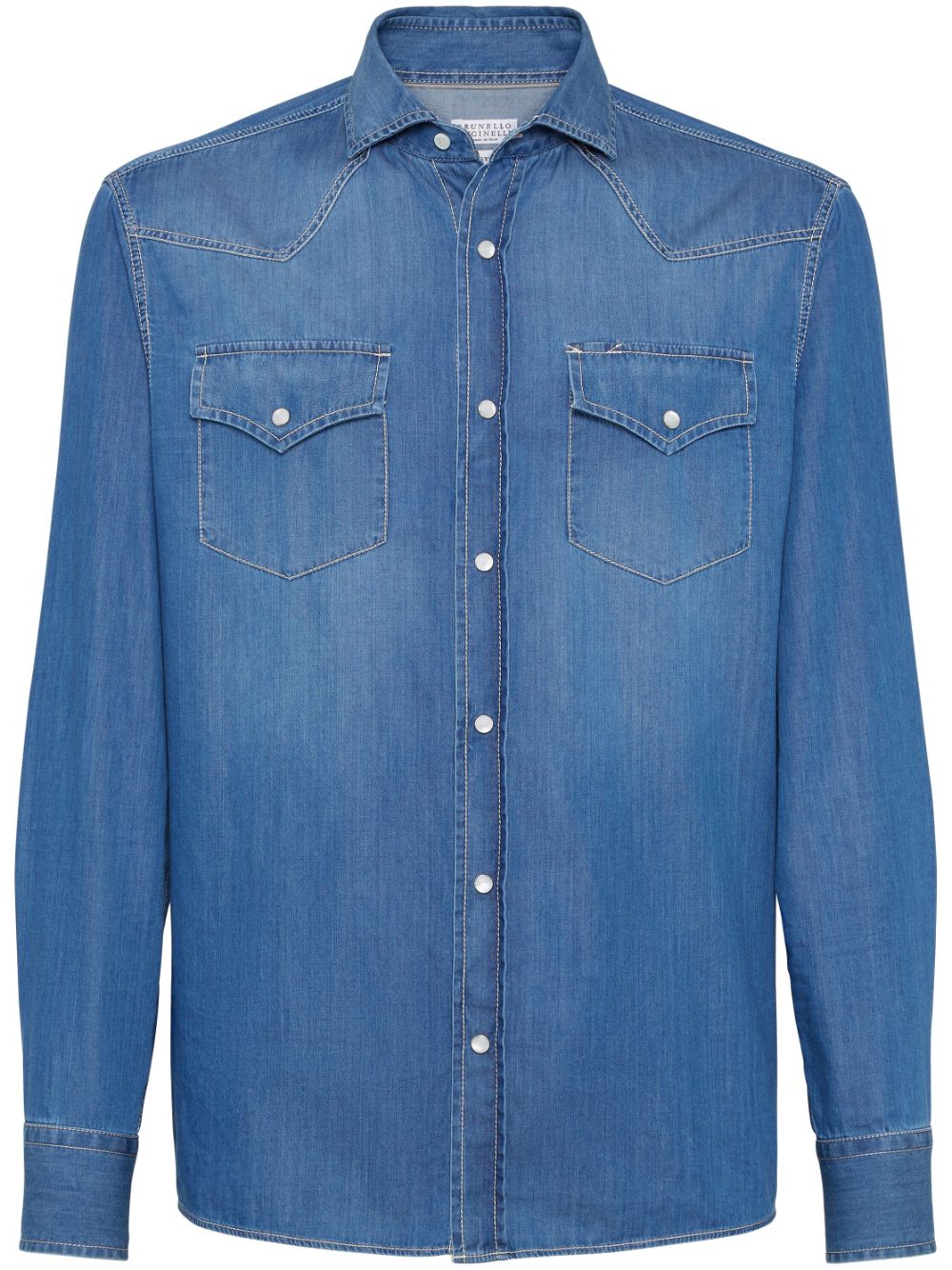 Brunello Cucinelli  denim press-stud fastening shirt