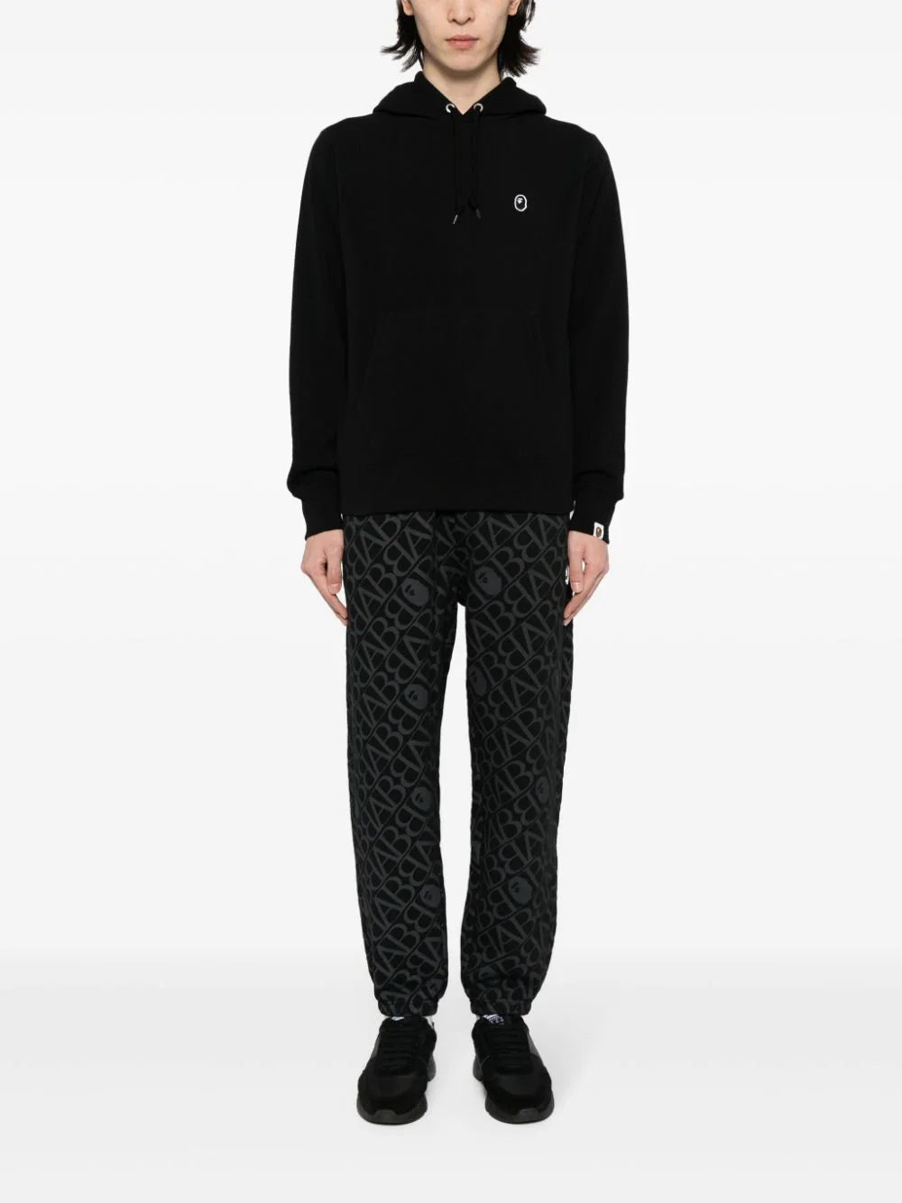 A BATHING APE®  logo-appliqué jersey hoodie