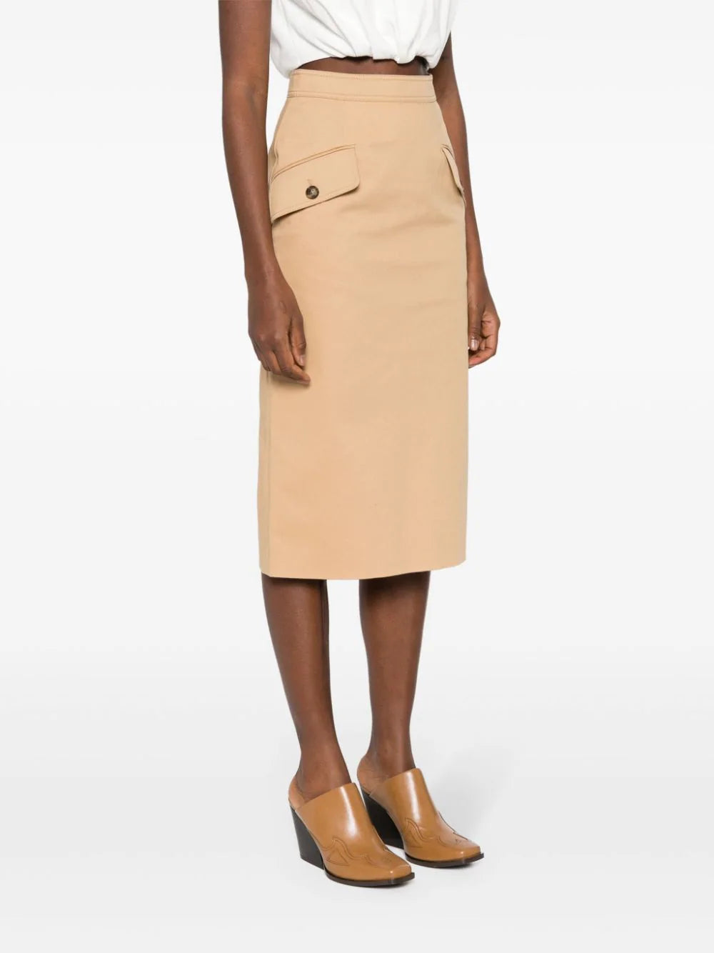 Alberta Ferretti flap-pocket midi skirt