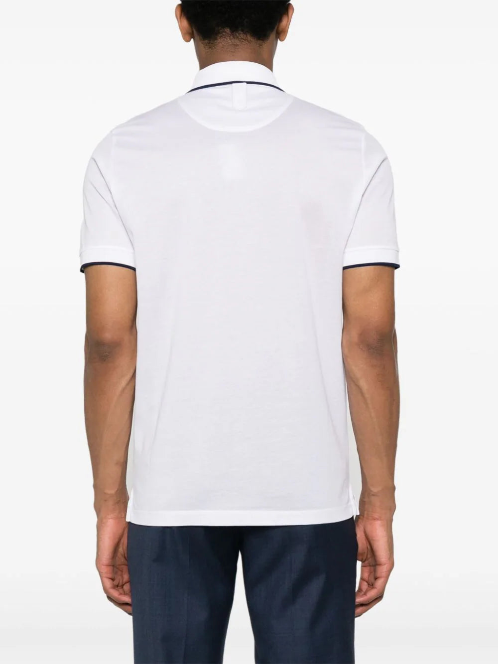 Canali contrast-trim polo shirt