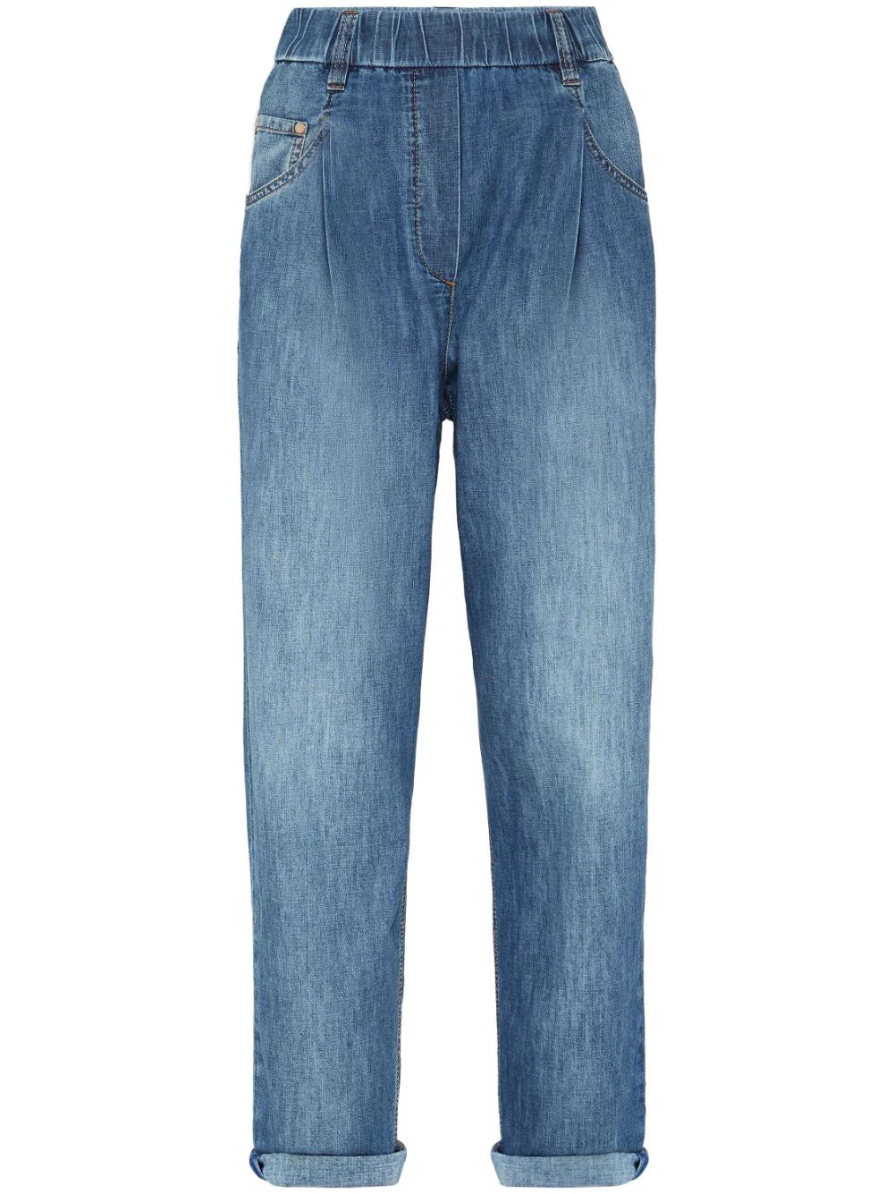 Brunello Cucinelli  elasticated waistband tapered jeans