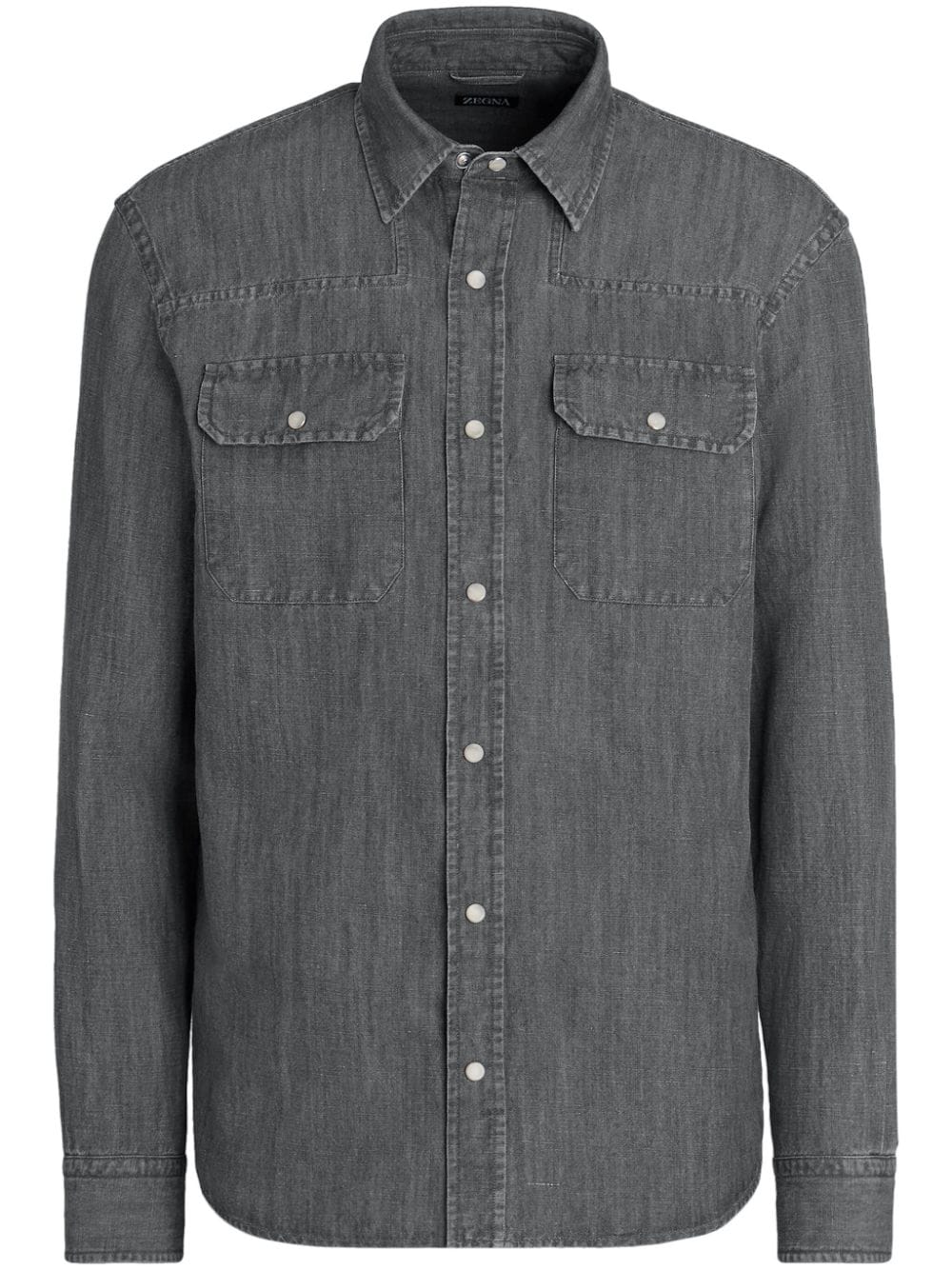 Zegna  bleach-wash denim shirt