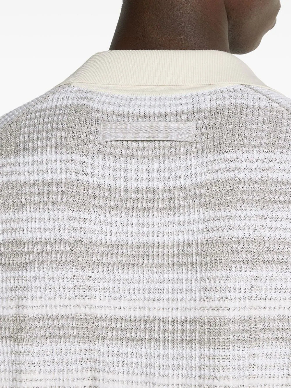 Zegna stripe-pattern cotton-blend polo shirt