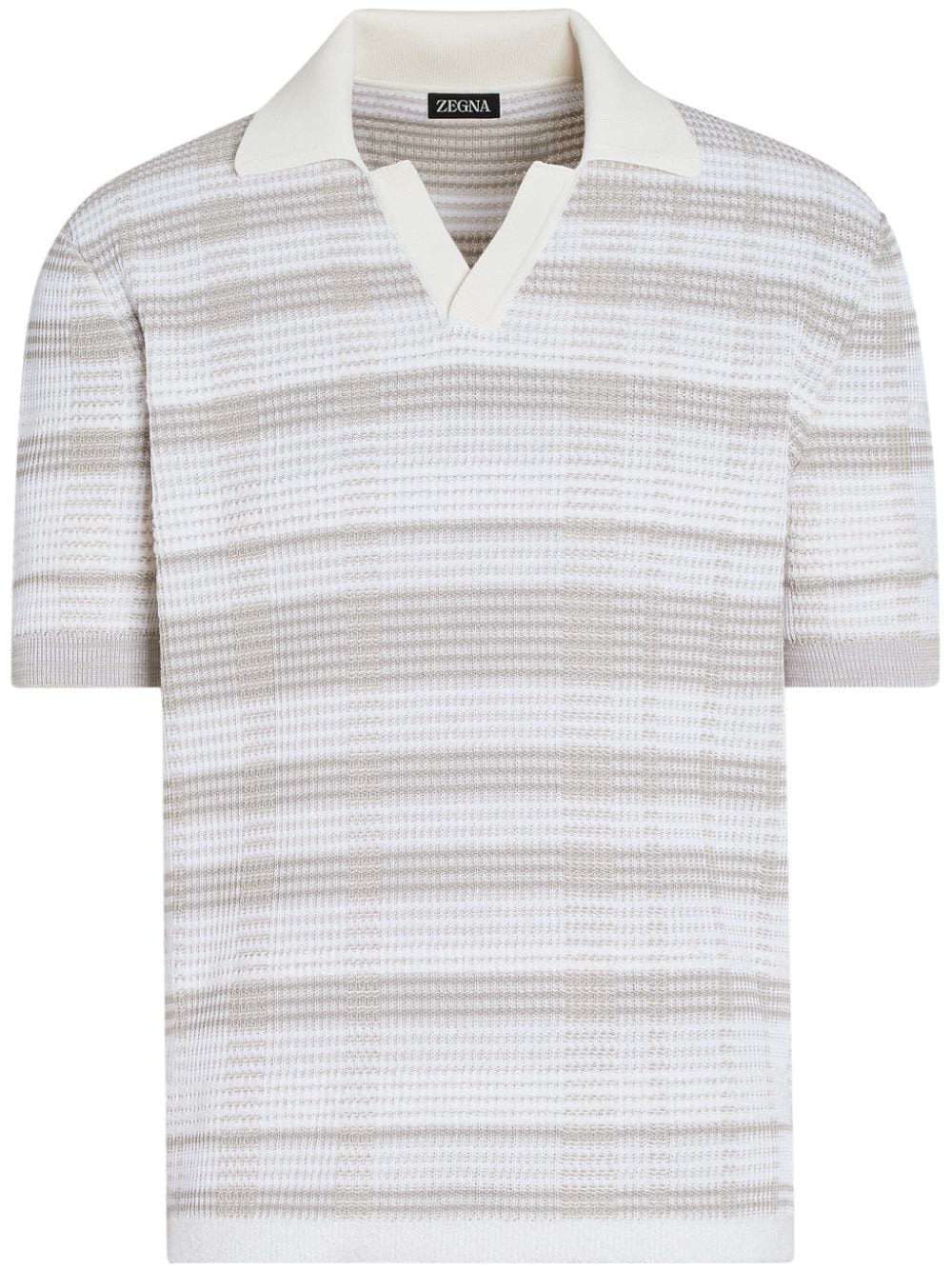Zegna  stripe-pattern cotton-blend polo shirt