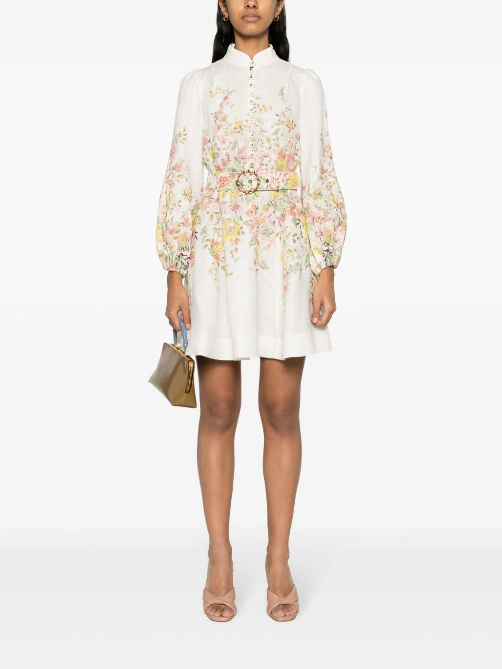 ZIMMERMANN floral-print belted minidress