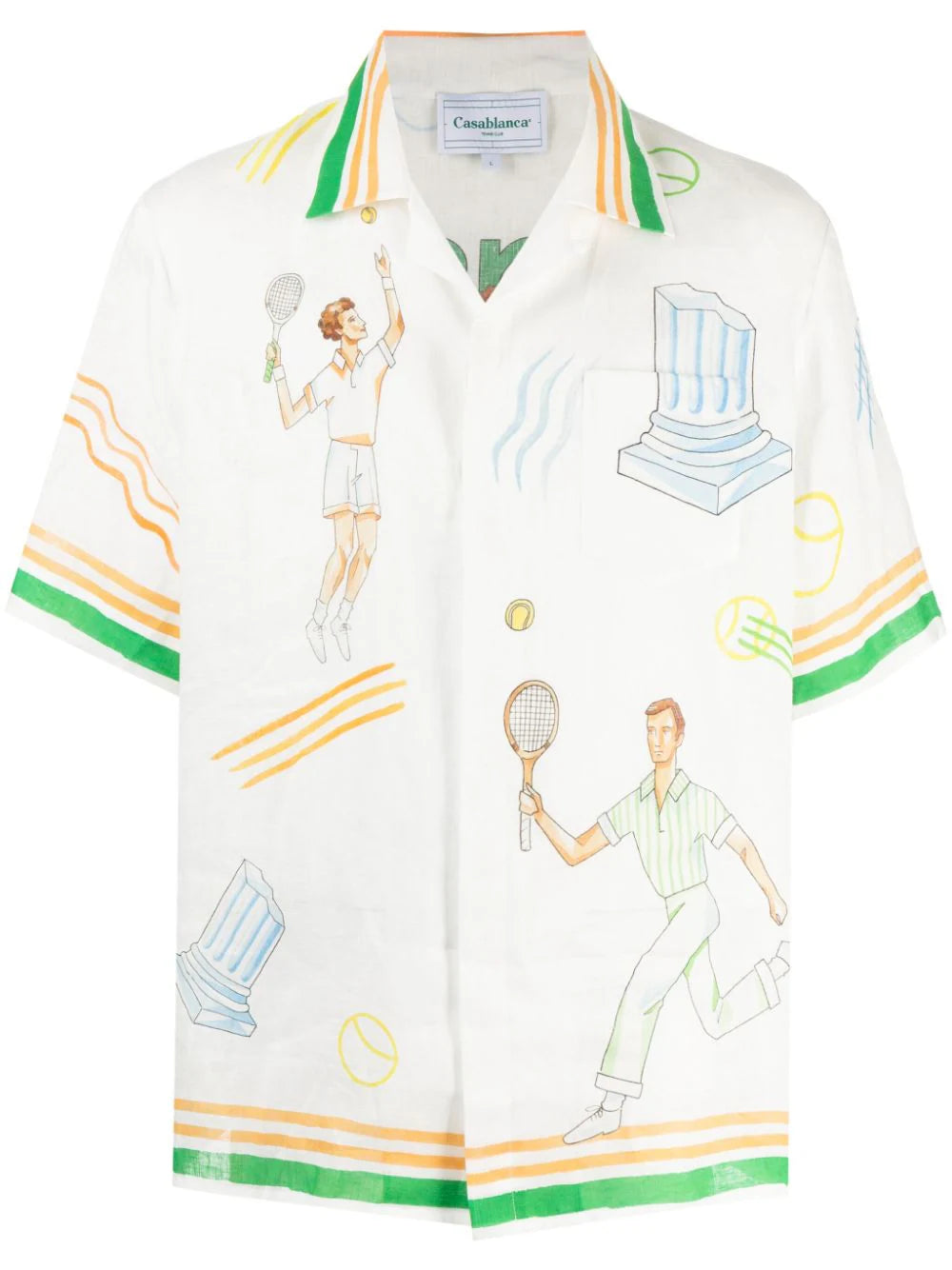 Casablanca  logo-print linen shirt